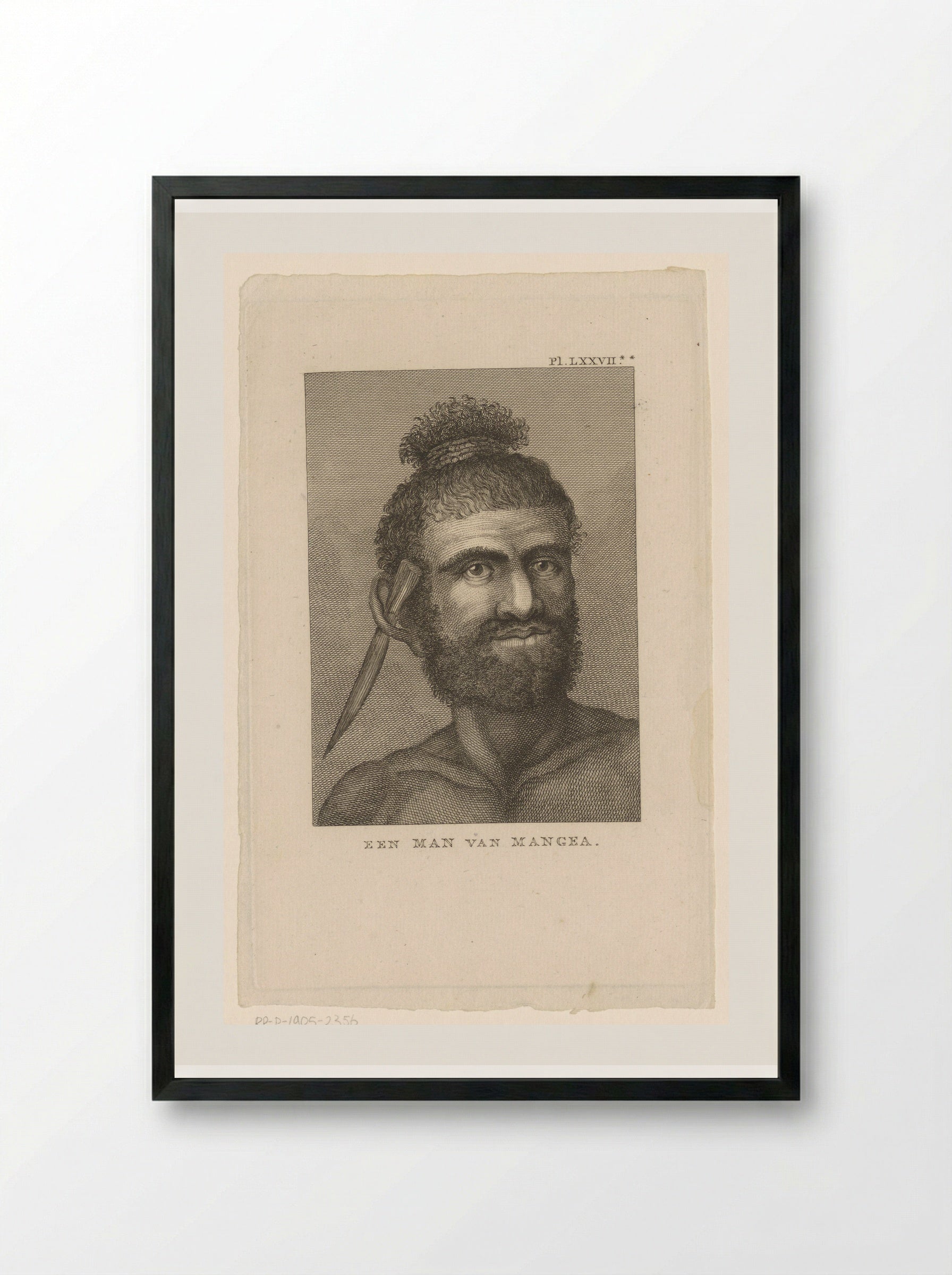 Portrait of a Man from Mangaia - Solis Prints - Framed Print Black
