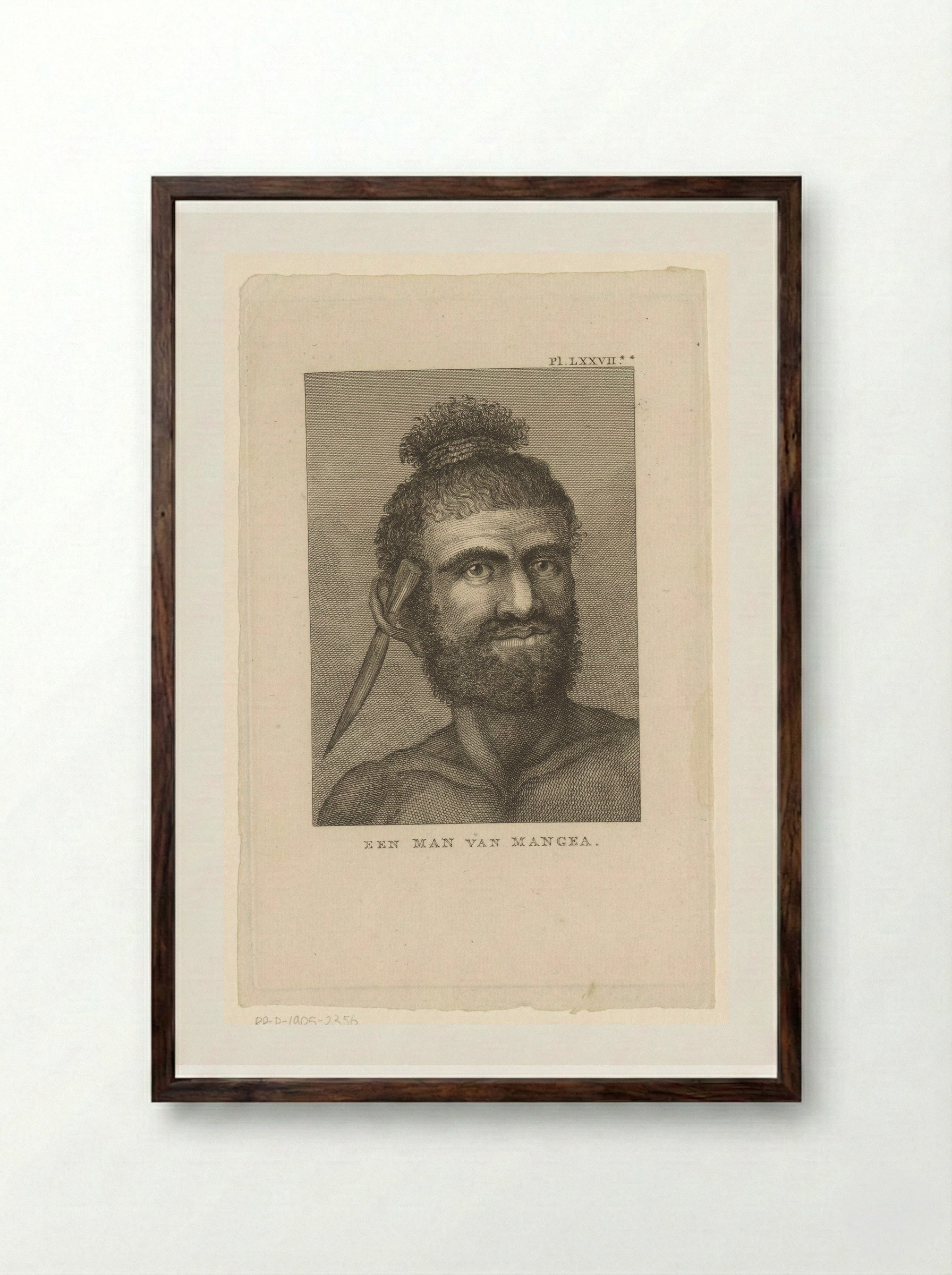 Portrait of a Man from Mangaia - Solis Prints - Framed Print Dark Wood
