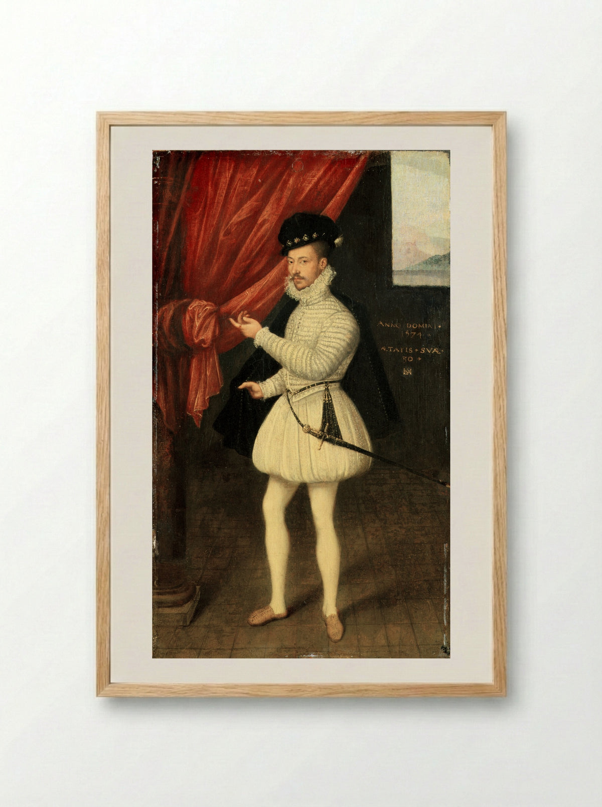 Portrait of a Man in White - Monogrammist LAM - Framed Print Wood