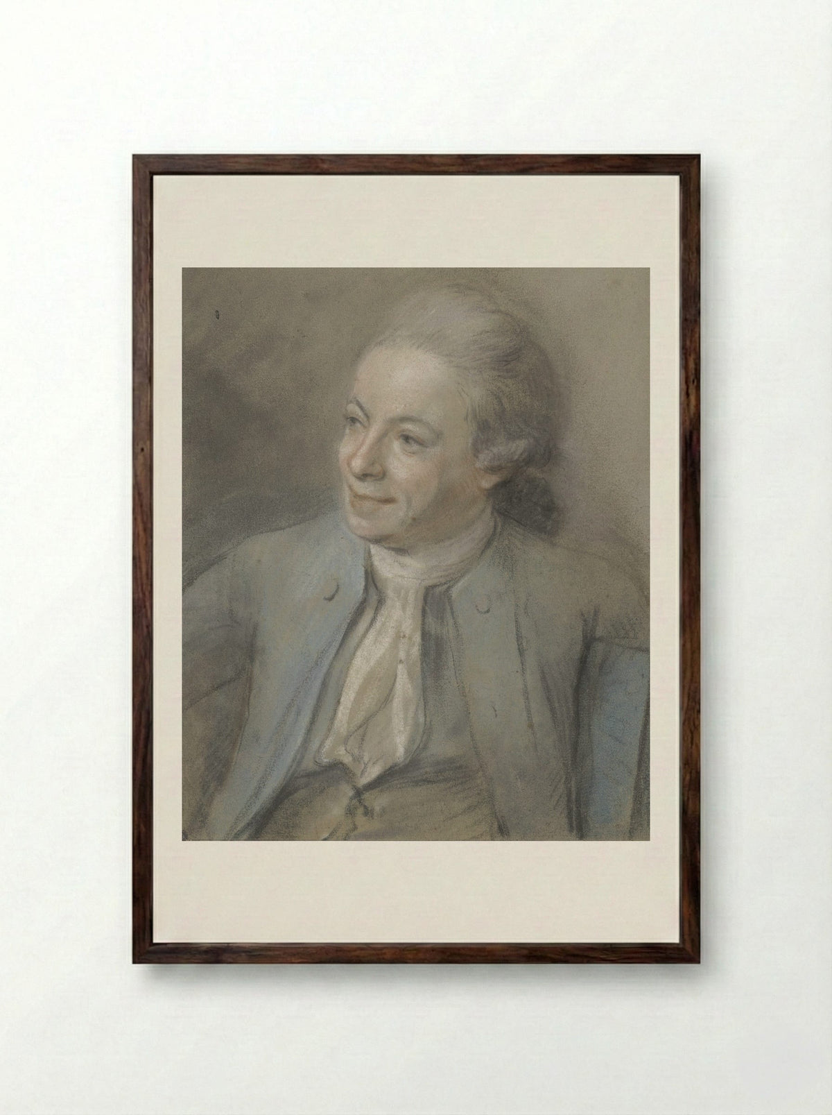 Portrait of a Man in a Blue Coat - Dirk Versteegh - Framed Print Dark Wood
