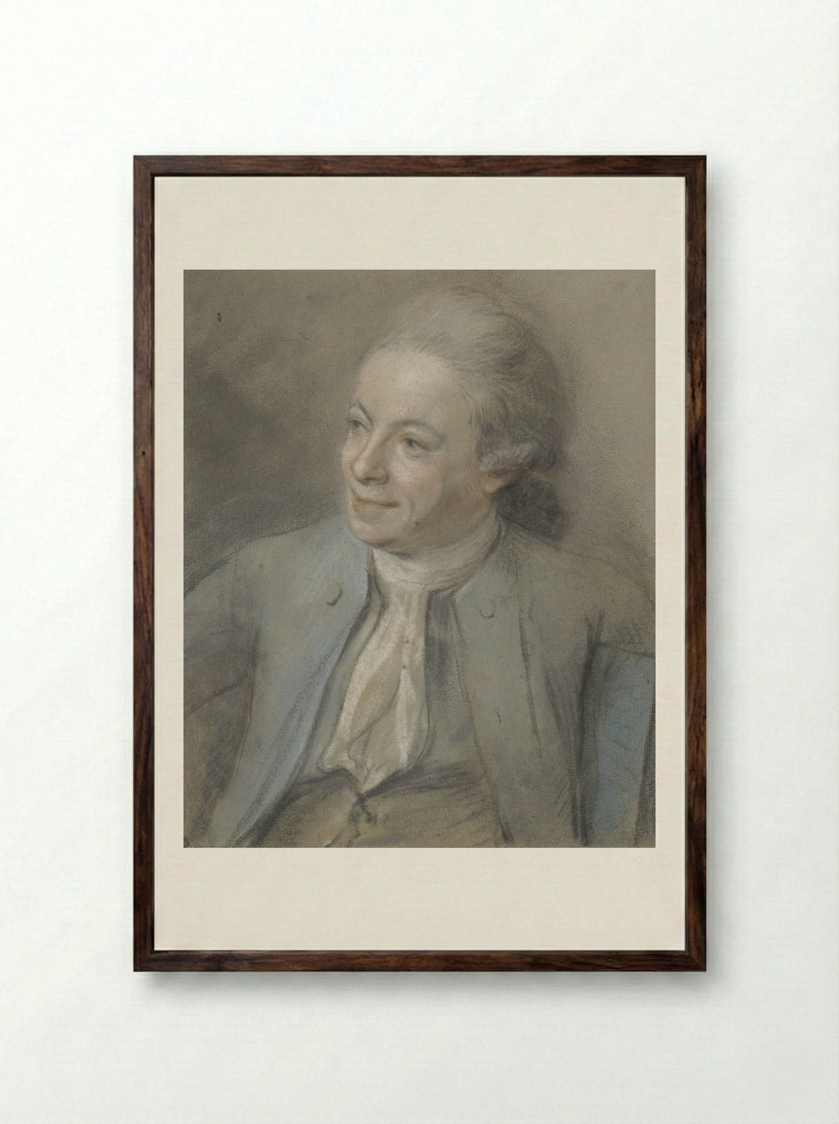 Portrait of a Man in a Blue Coat - Dirk Versteegh - Framed Print Dark Wood