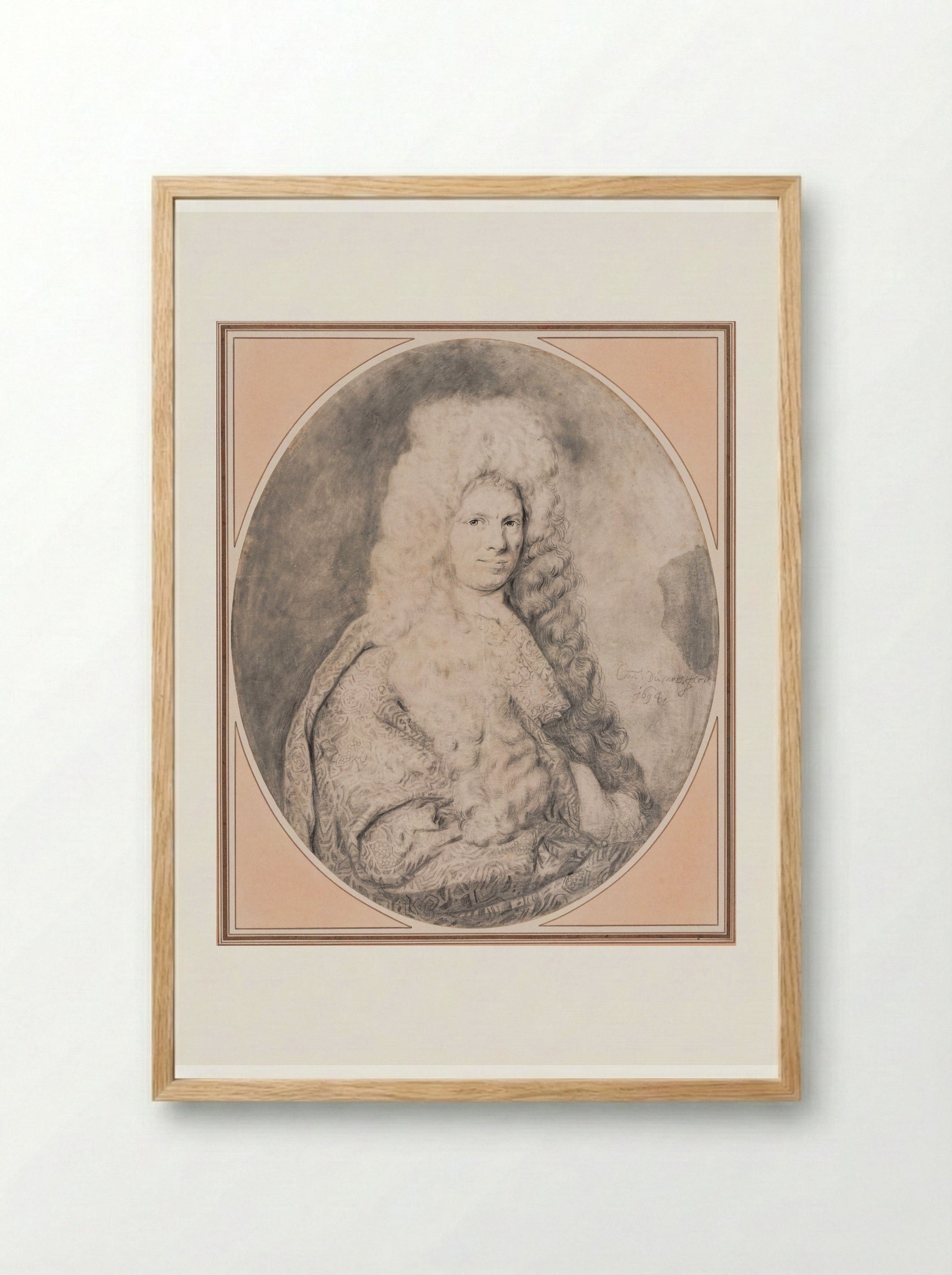 Portrait of a Man, perhaps Simon van Slingelandt - Cornelis Dusart - Framed Print Wood