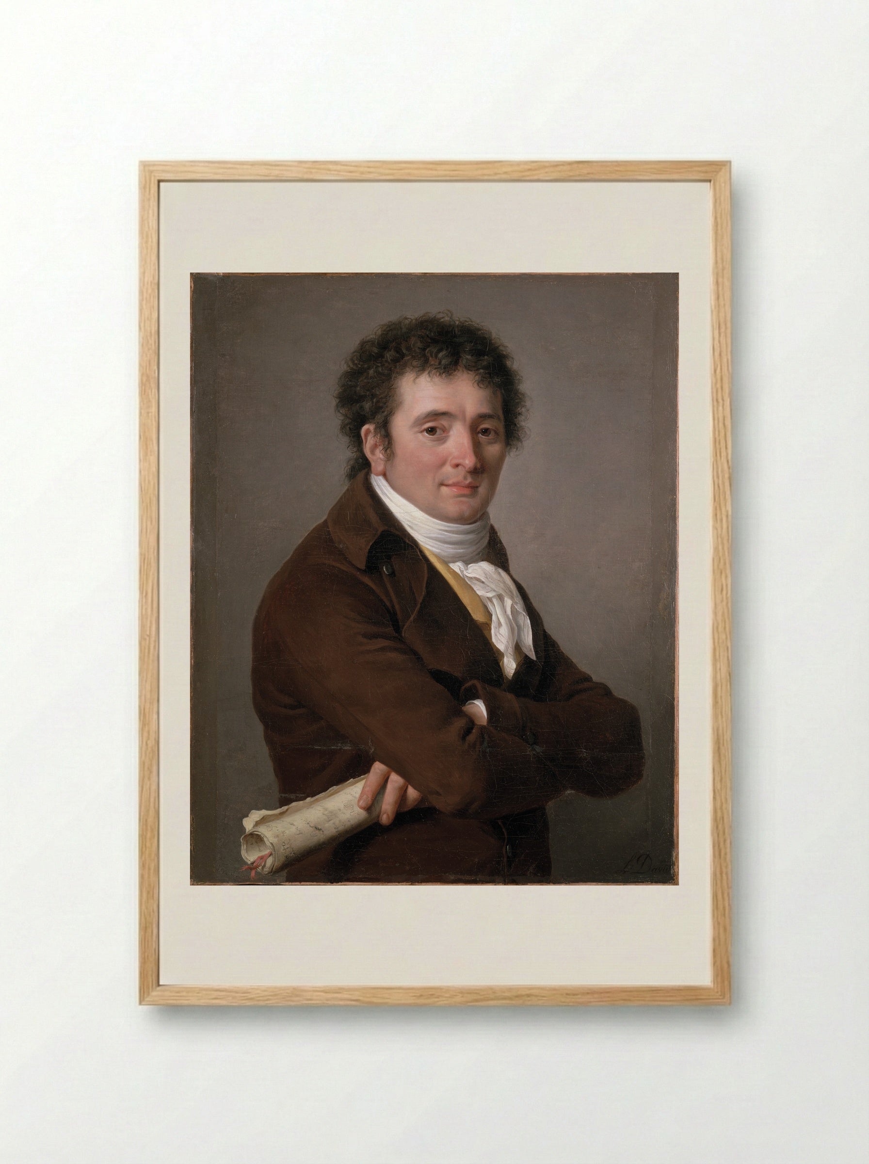 Portrait of a Man, possibly Tournelle - Jacques-Louis David - Framed Print Wood
