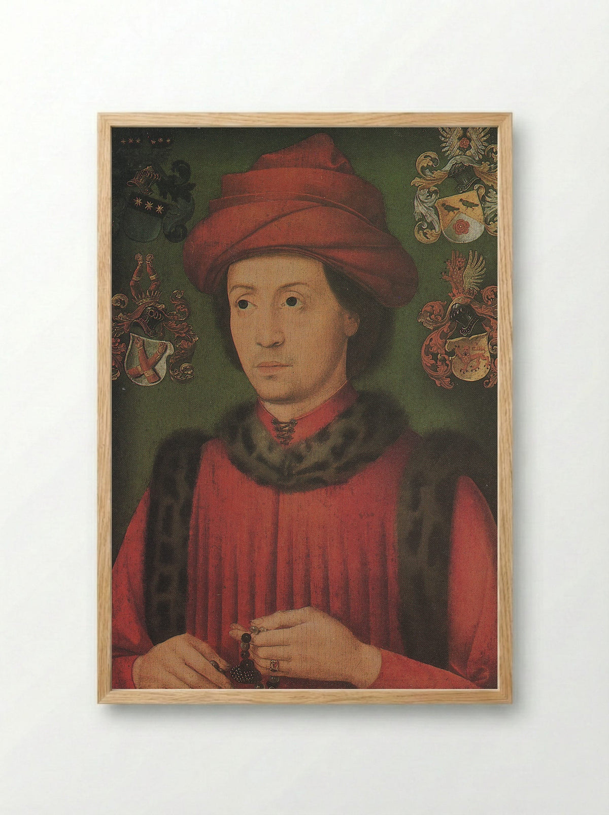 Portrait of a Man, traditionally said to be Roger, Count Blitterswyk-Geldern - Bartholomaeus Bruyn the Elder - Framed Print Wood