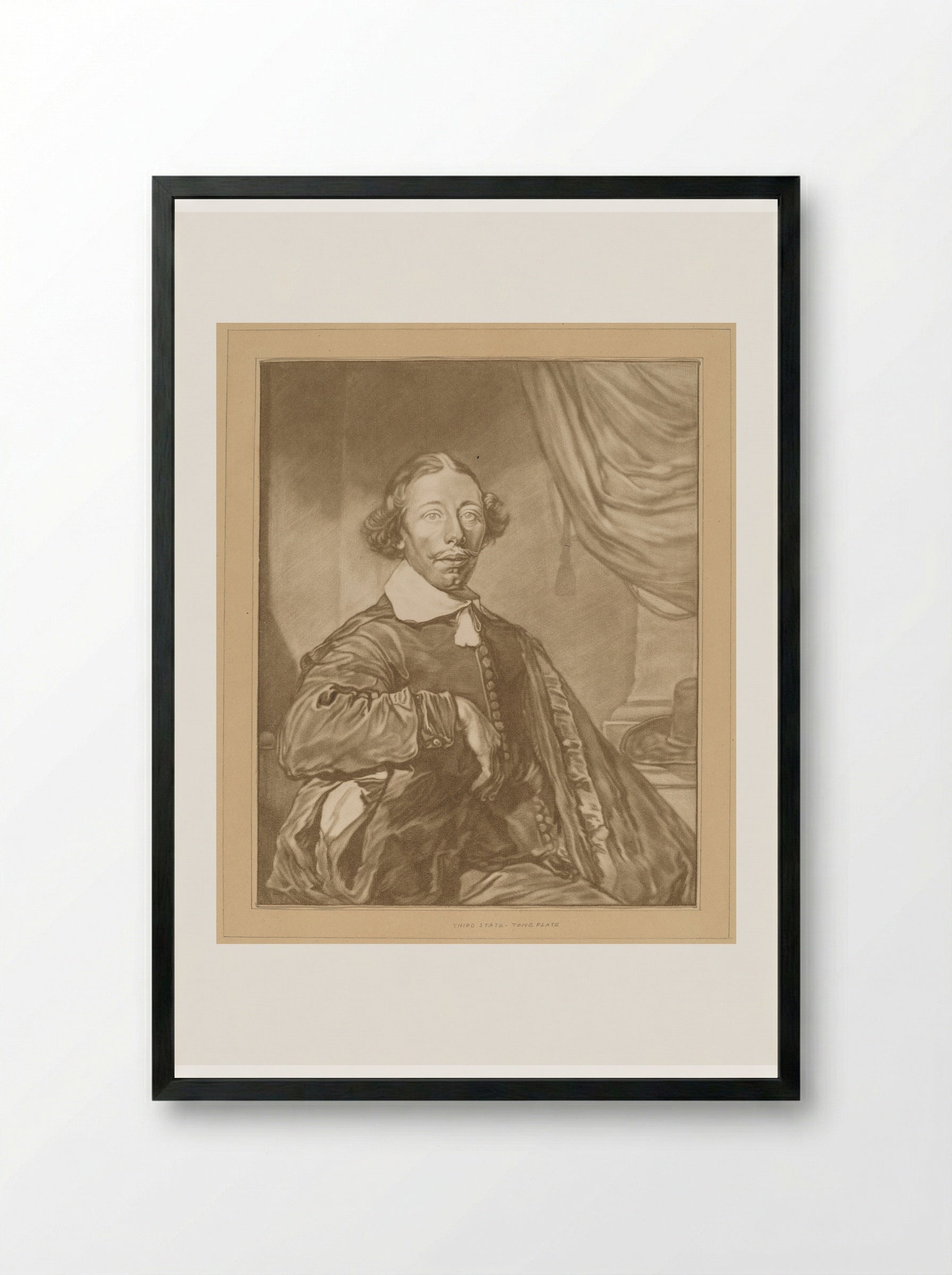 Portrait of a Man - Cornelis Visscher - Framed Print Black