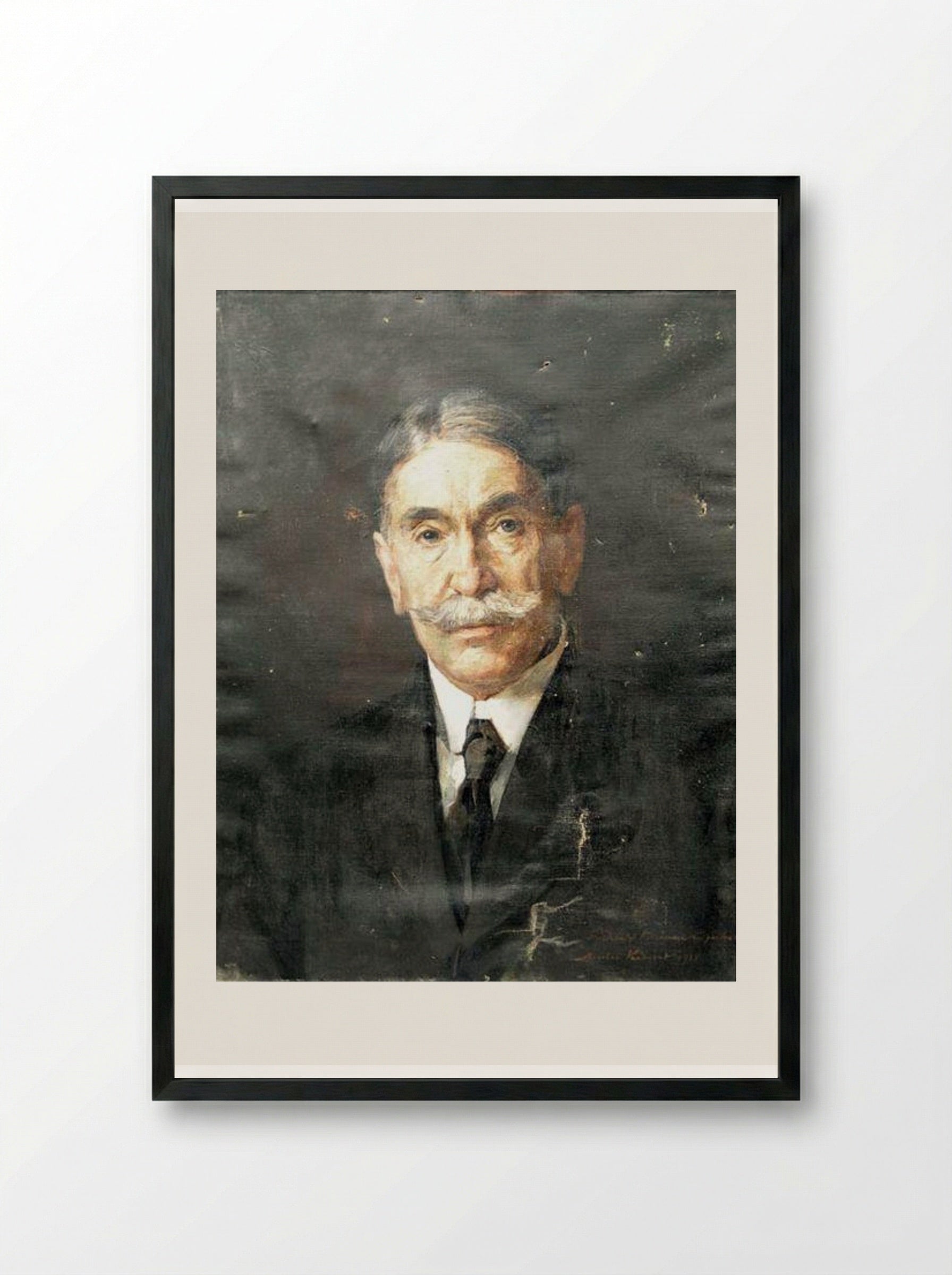 Portrait of a Man - Nicolae Vermont - Framed Print Black