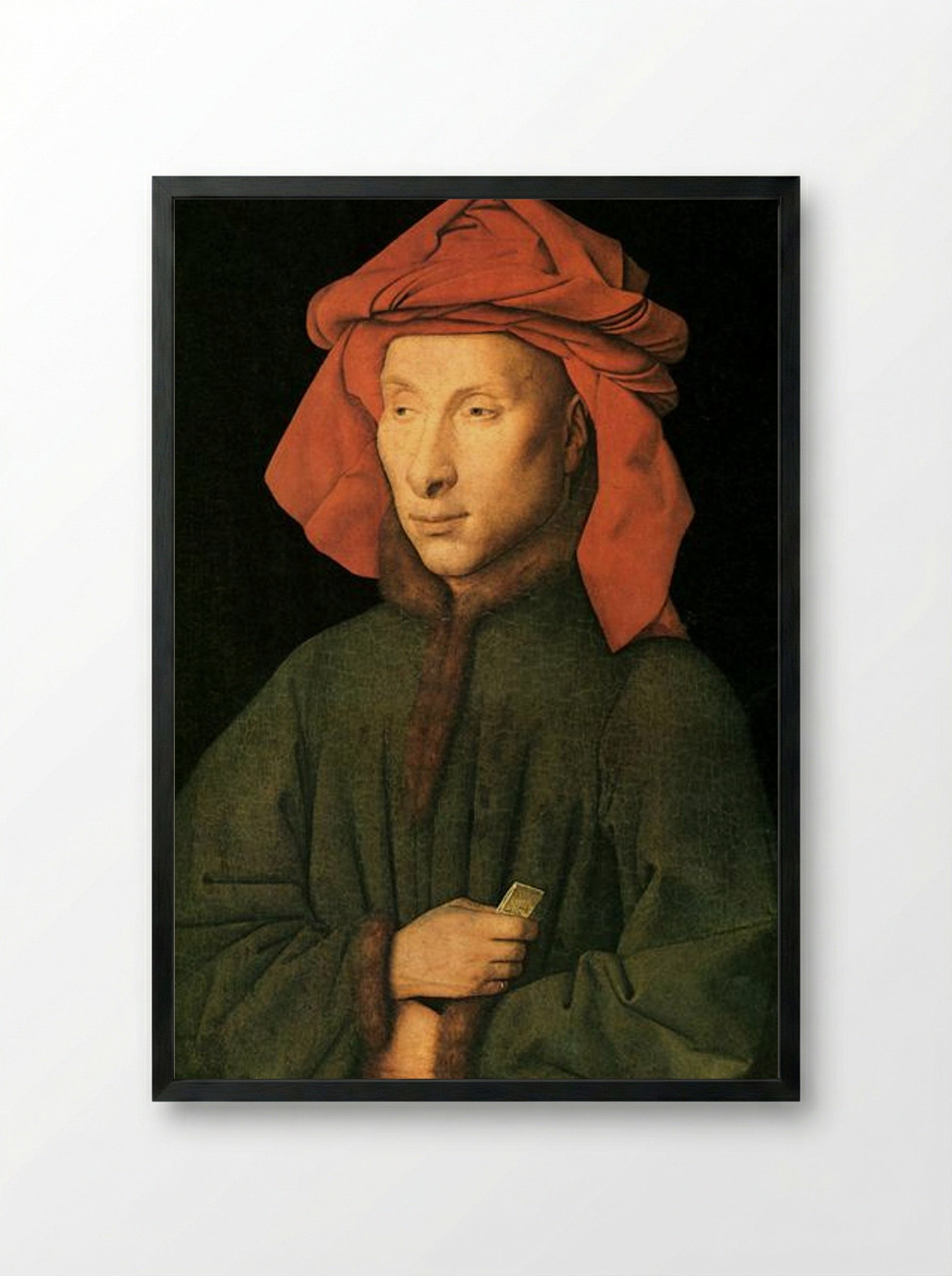 Portrait of a Man - Jan van Eyck - Framed Print Black