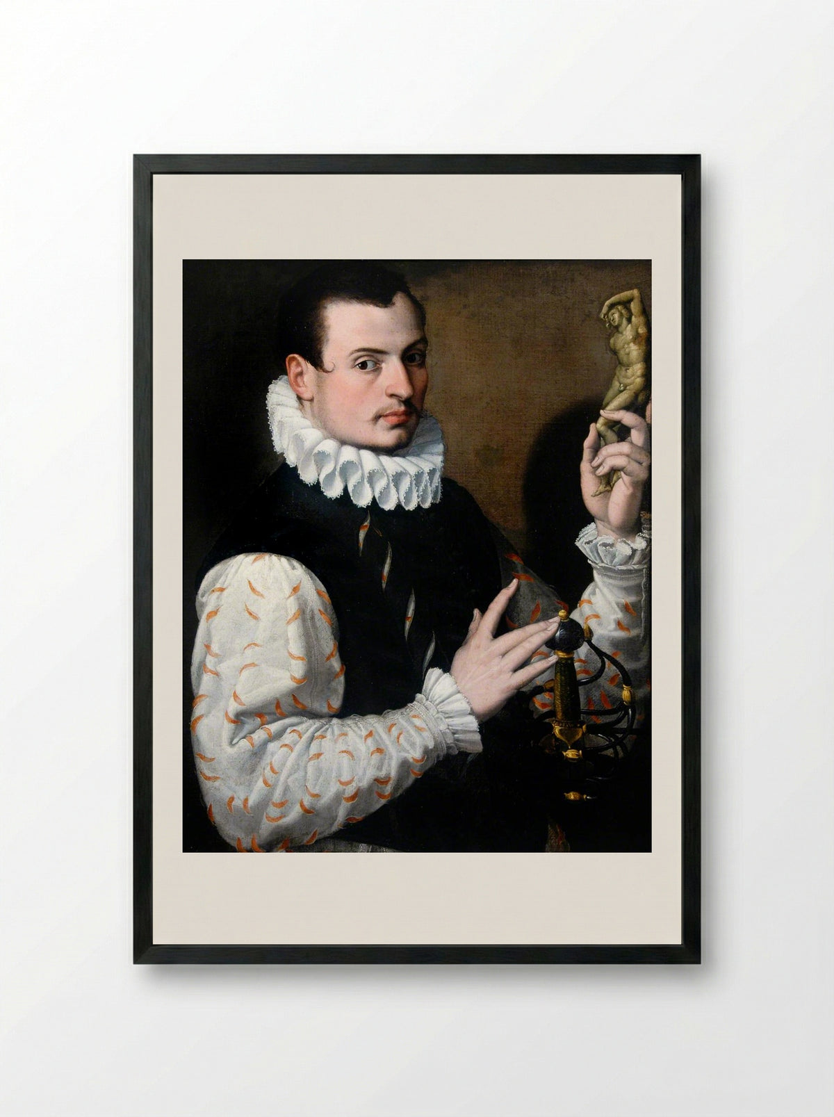 Portrait of a Man - Bartolomeo Passarotti - Framed Print Black
