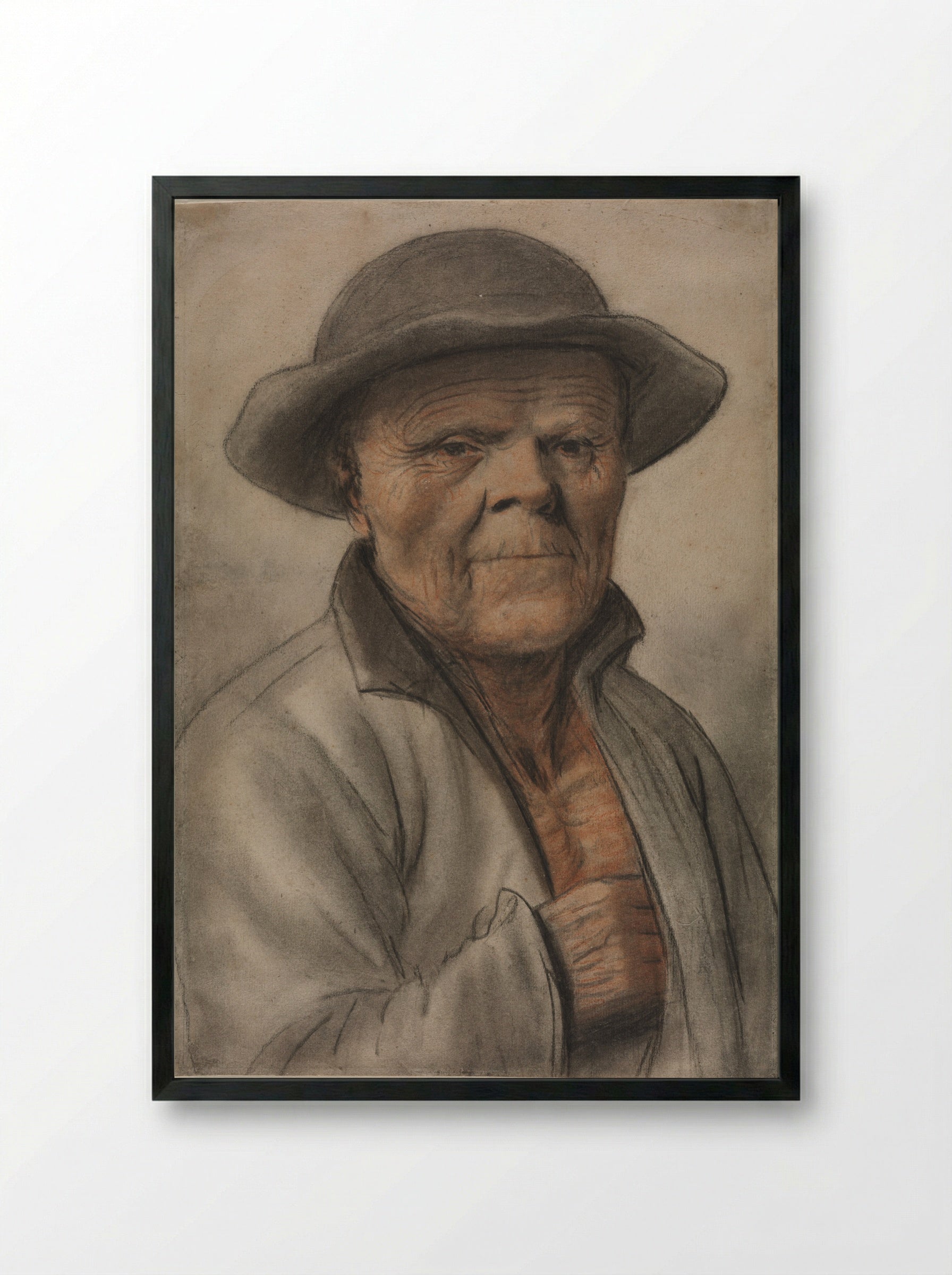 Portrait of a Man - Nicolas Lagneau - Framed Print Black