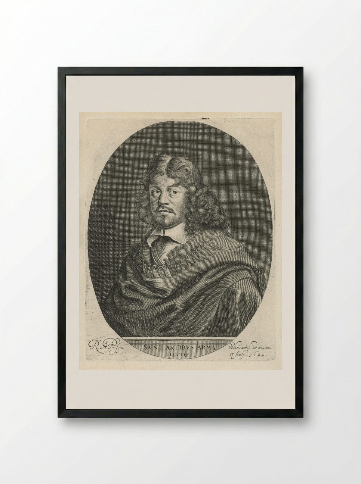 Portrait of a Man - Ludwig von Siegen - Framed Print Black