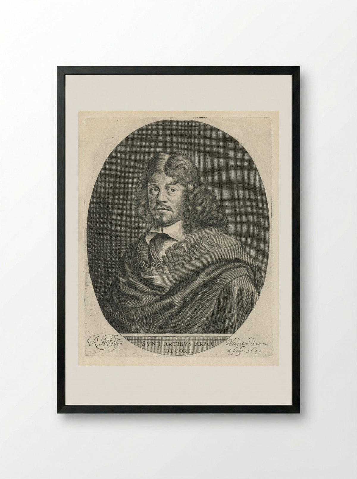 Portrait of a Man - Ludwig von Siegen - Framed Print Black
