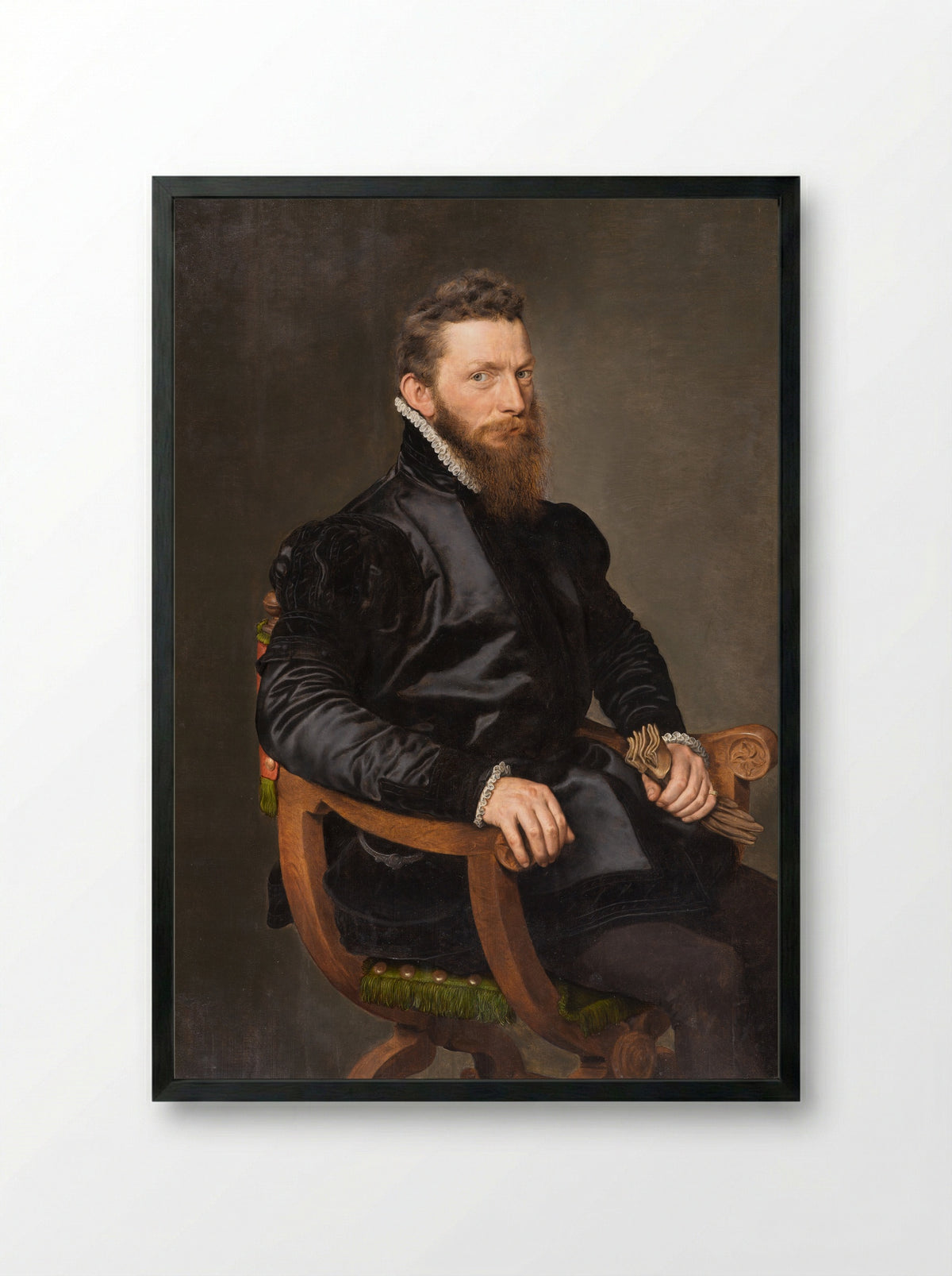 Portrait of a Man - Antonis Mor - Framed Print Black