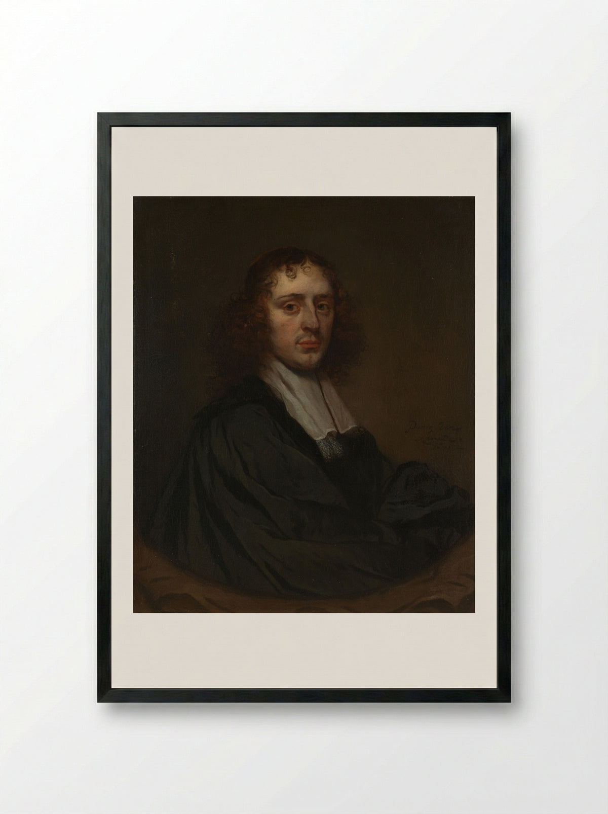 Portrait of a Man - Pieter van Anraedt - Framed Print Black