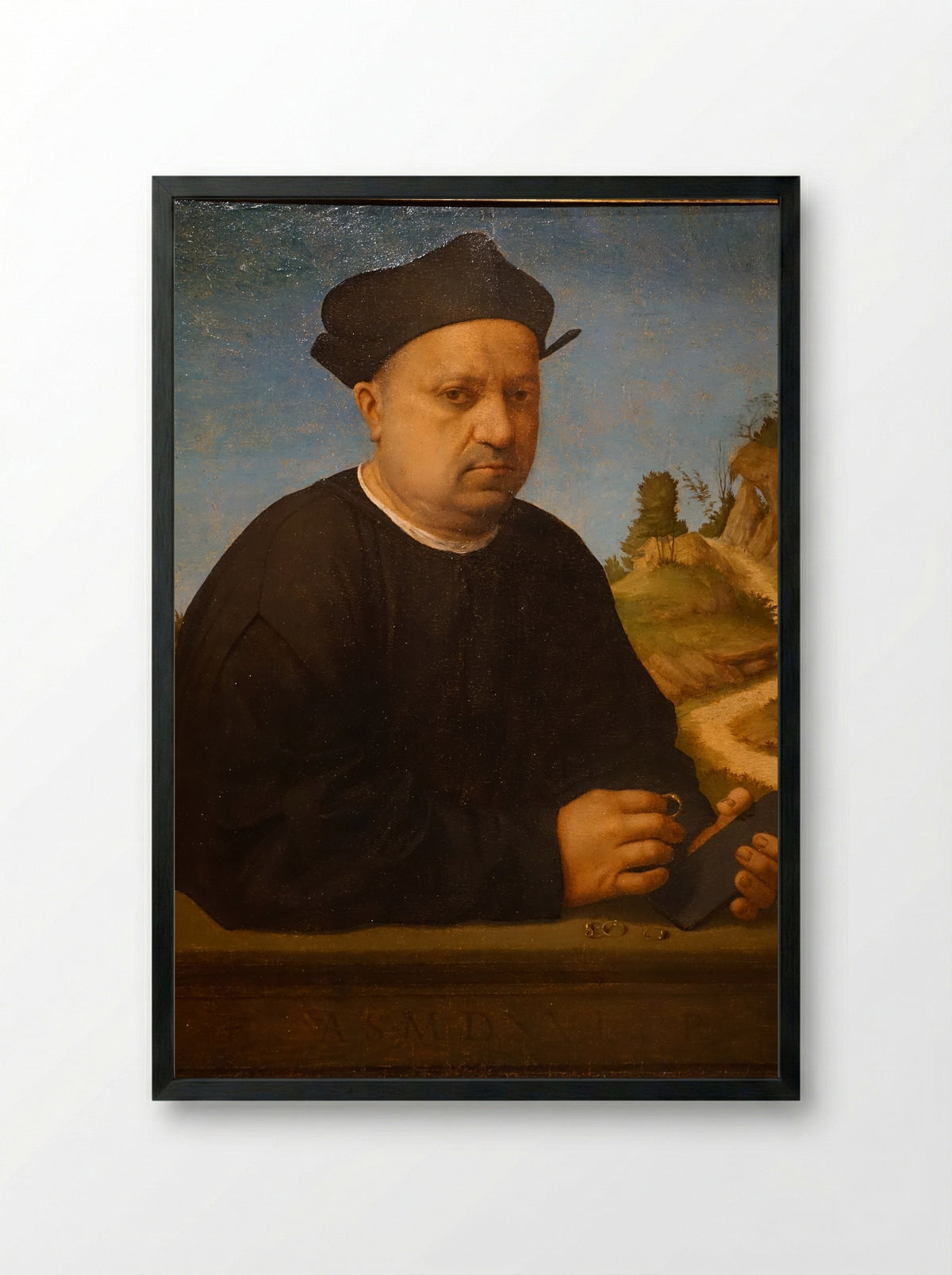 Portrait of a Man - Franciabigio - Framed Print Black