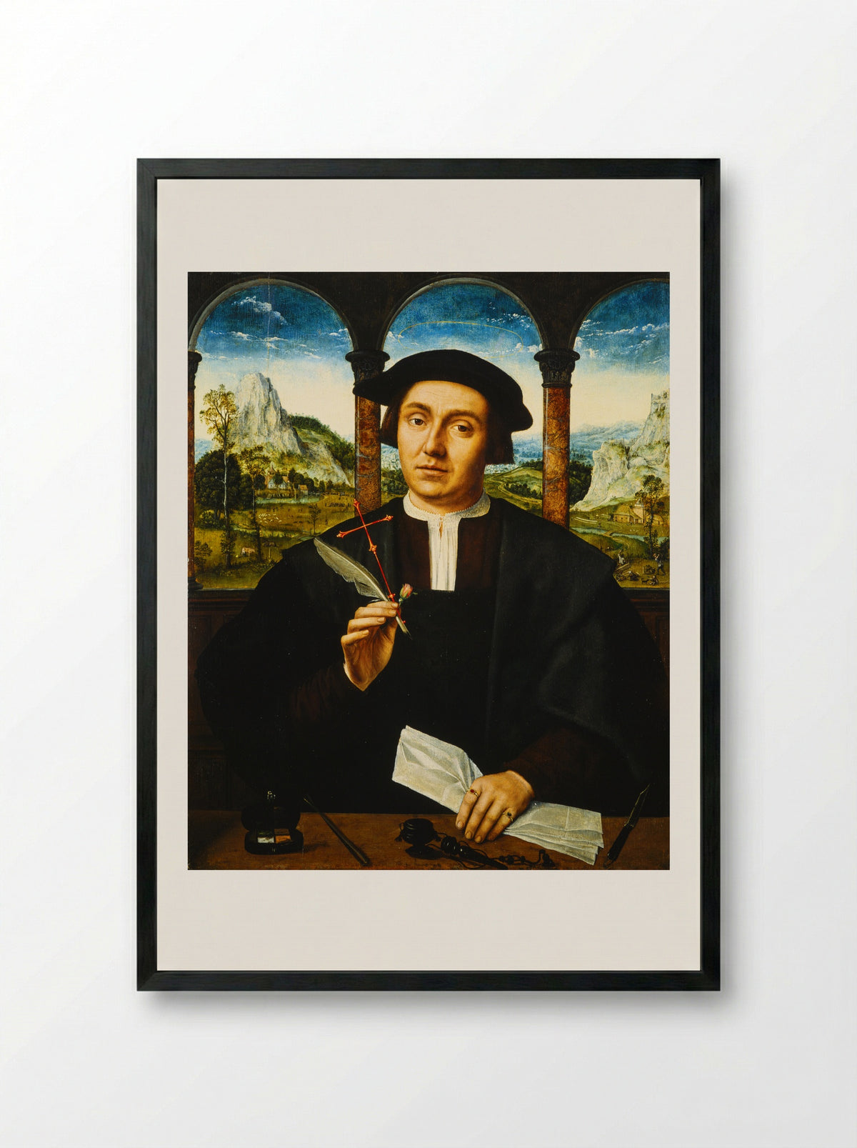 Portrait of a Man - Quinten Massys - Framed Print Black