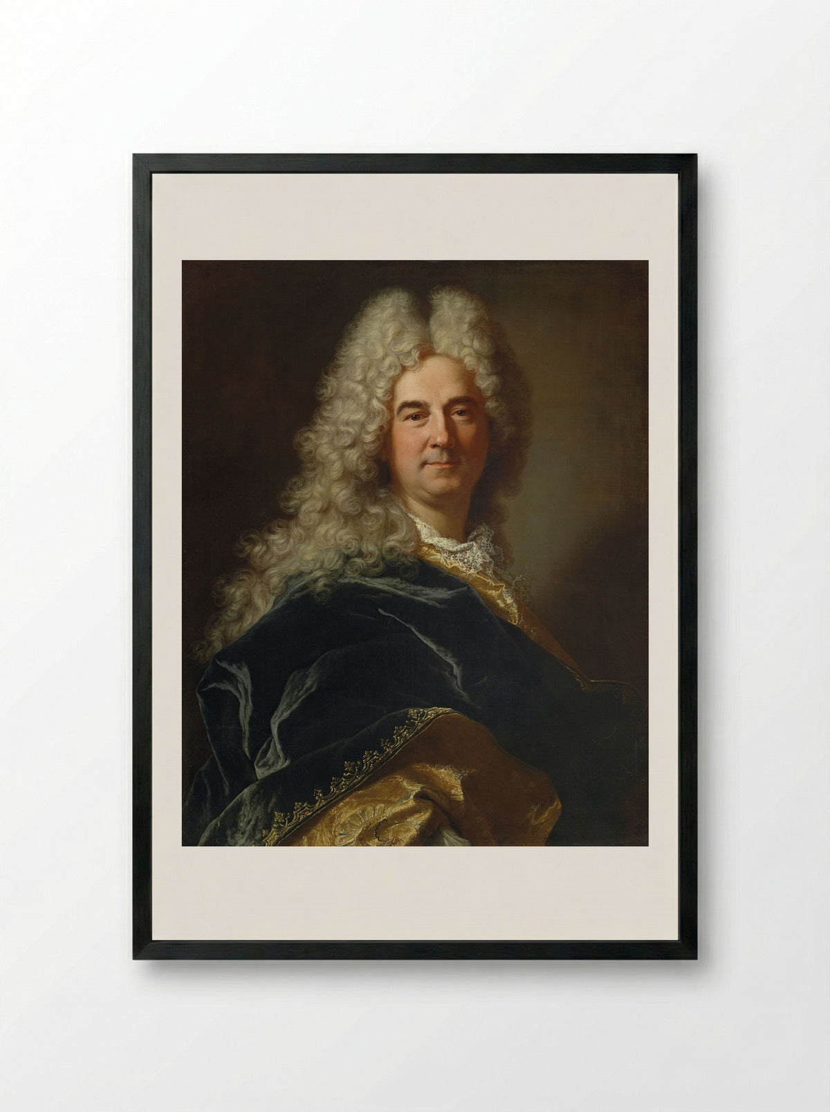 Portrait of a Man - Hyacinthe Rigaud - Framed Print Black