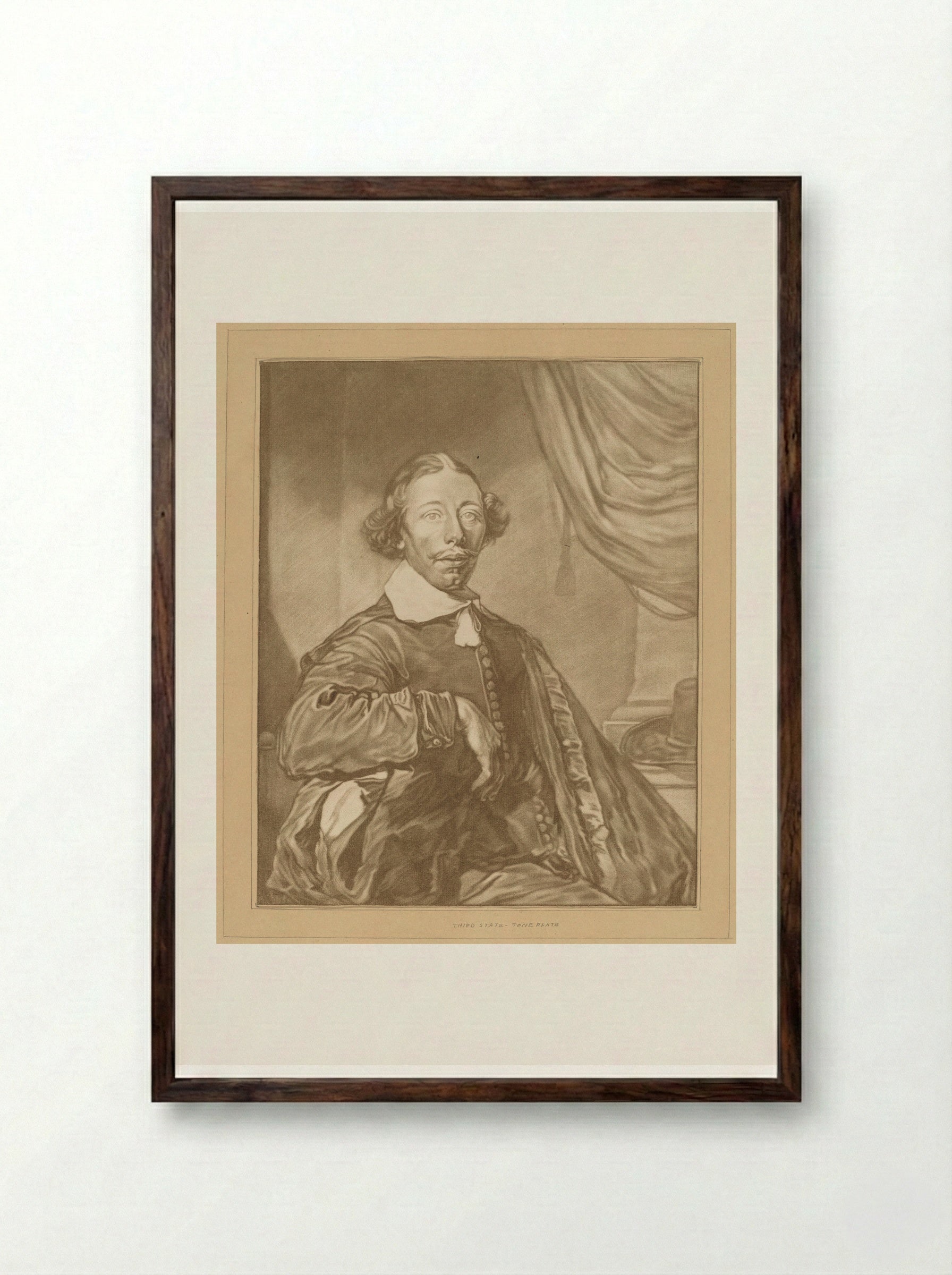 Portrait of a Man - Cornelis Visscher - Framed Print Dark Wood