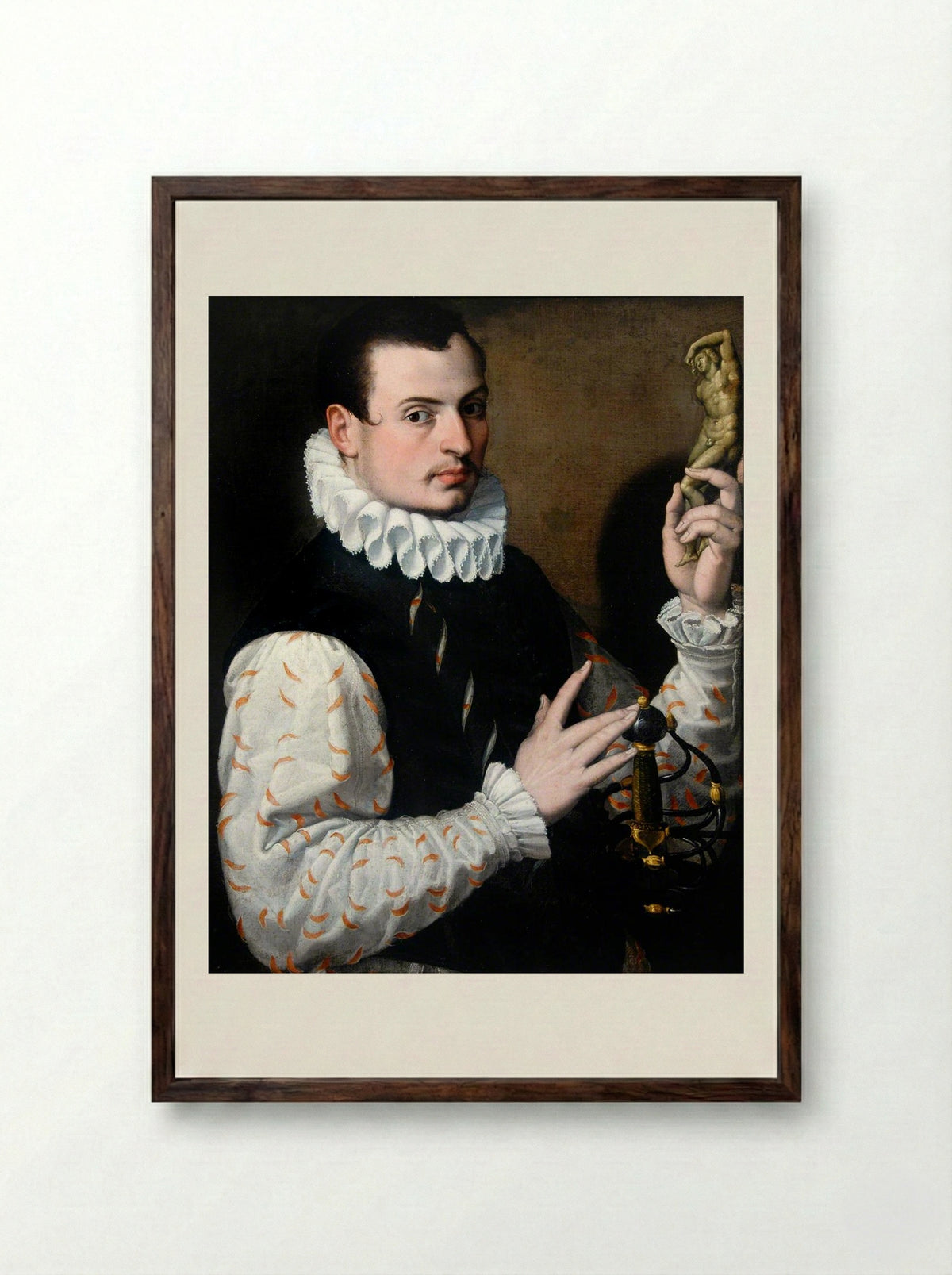 Portrait of a Man - Bartolomeo Passarotti - Framed Print Dark Wood