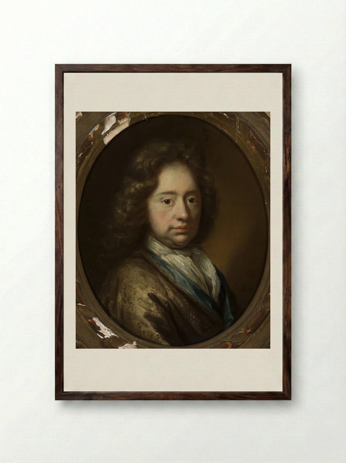 Portrait of a Man - Arnold Boonen - Framed Print Dark Wood