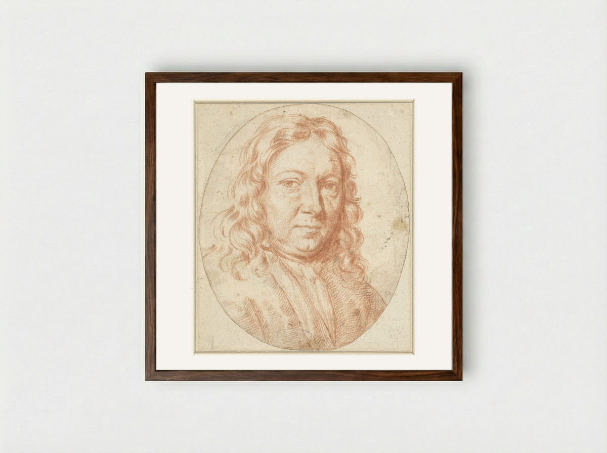 Portrait of a Man - Gerard Hoet (I) - Framed Print Dark Wood