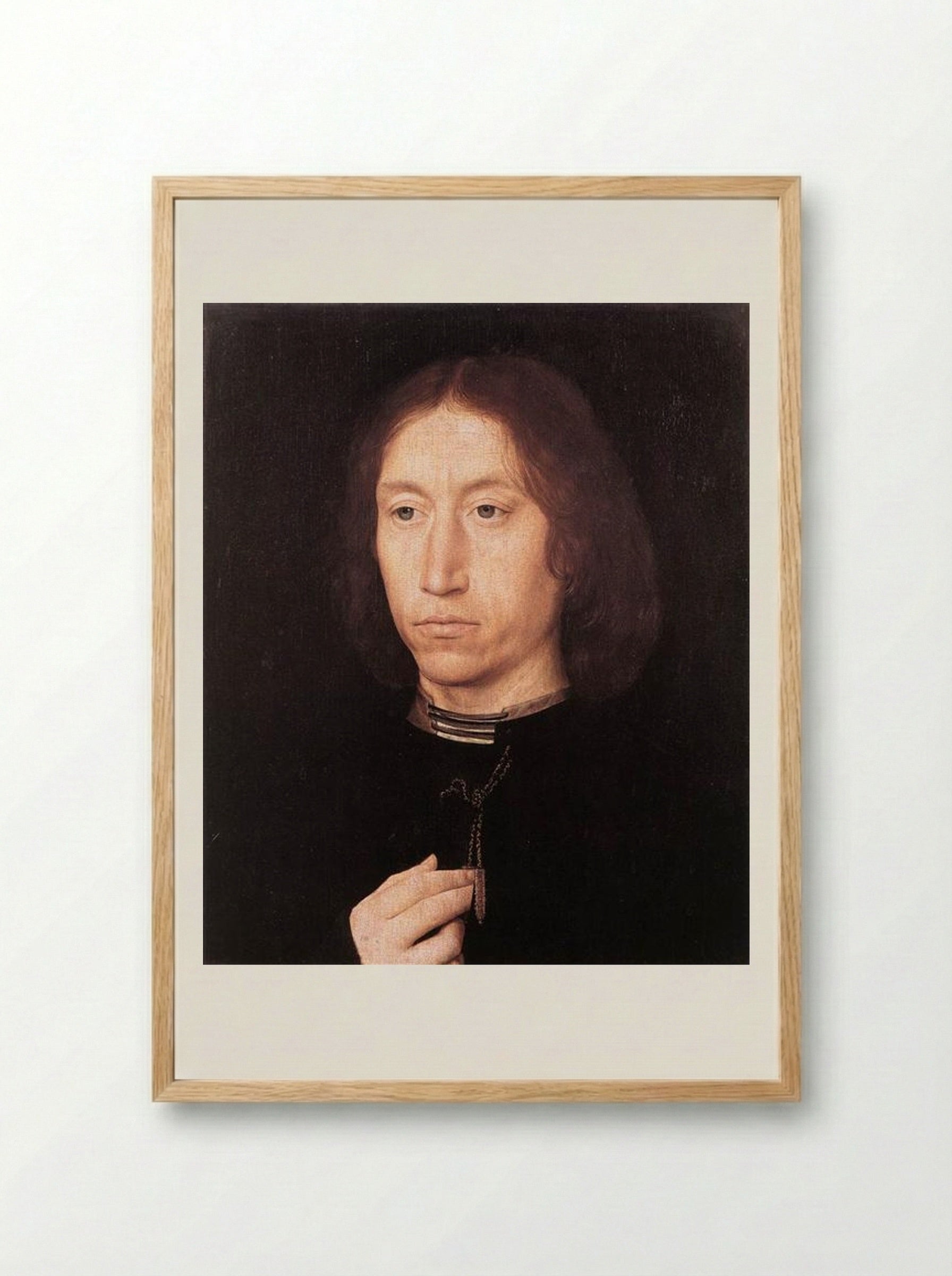 Portrait of a Man - Hans Memling - Framed Print Wood
