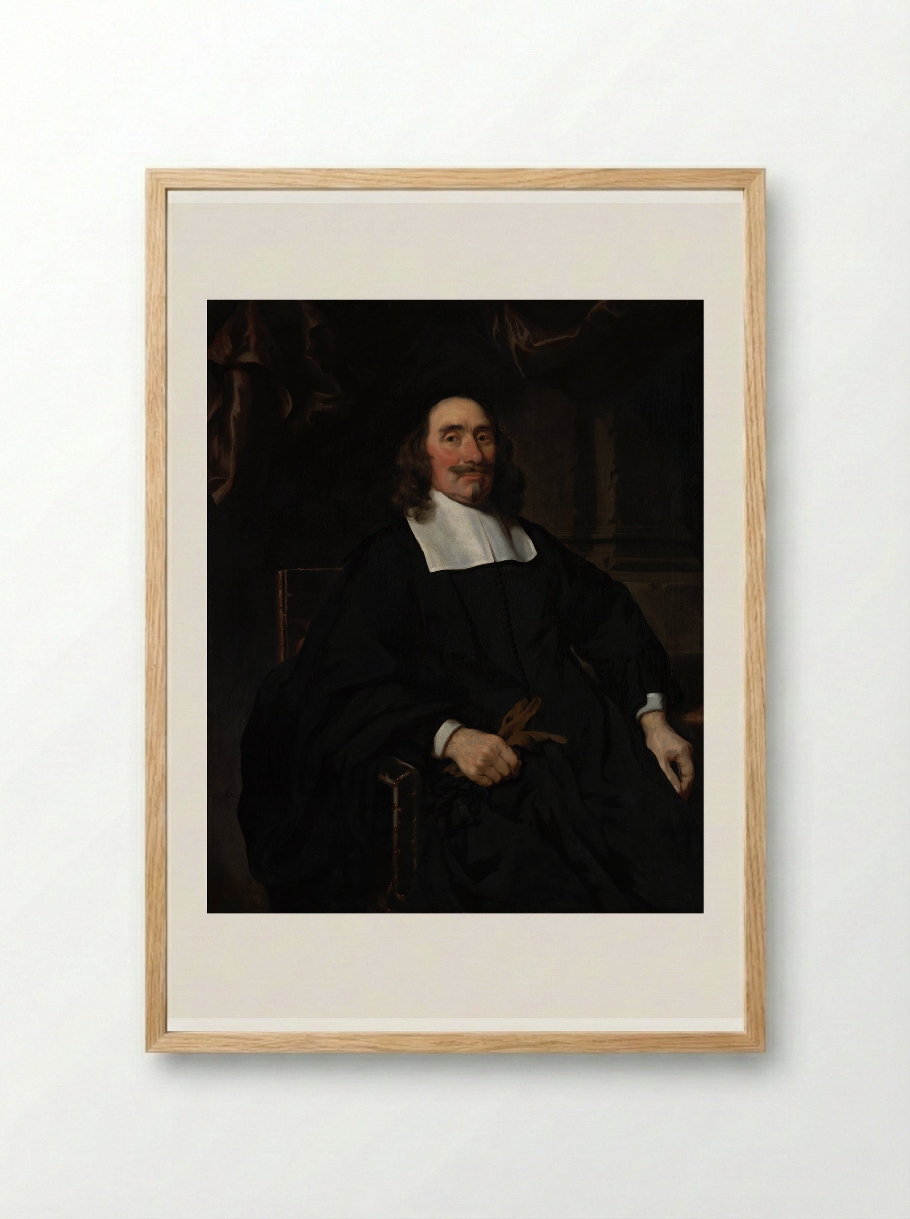 Portrait of a Man - Nicolaes Maes - Framed Print Wood