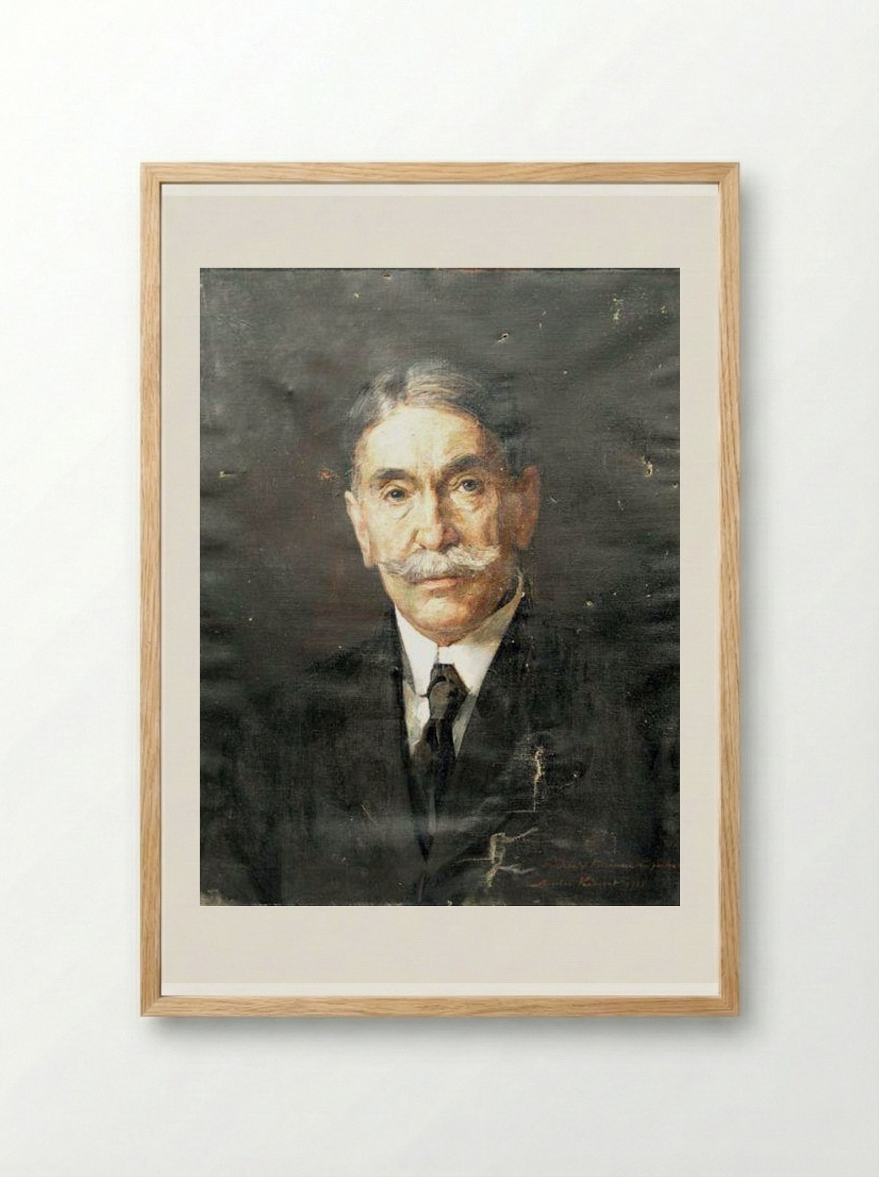 Portrait of a Man - Nicolae Vermont - Framed Print Wood