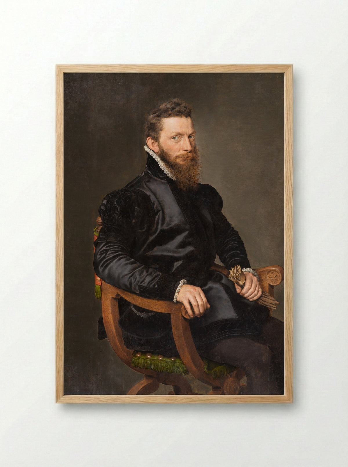 Portrait of a Man - Antonis Mor - Framed Print Wood