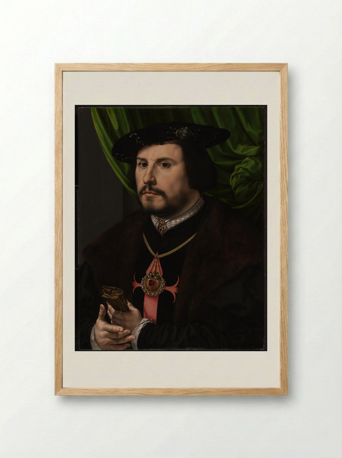 Portrait of a Man - Jan Gossart - Framed Print Wood