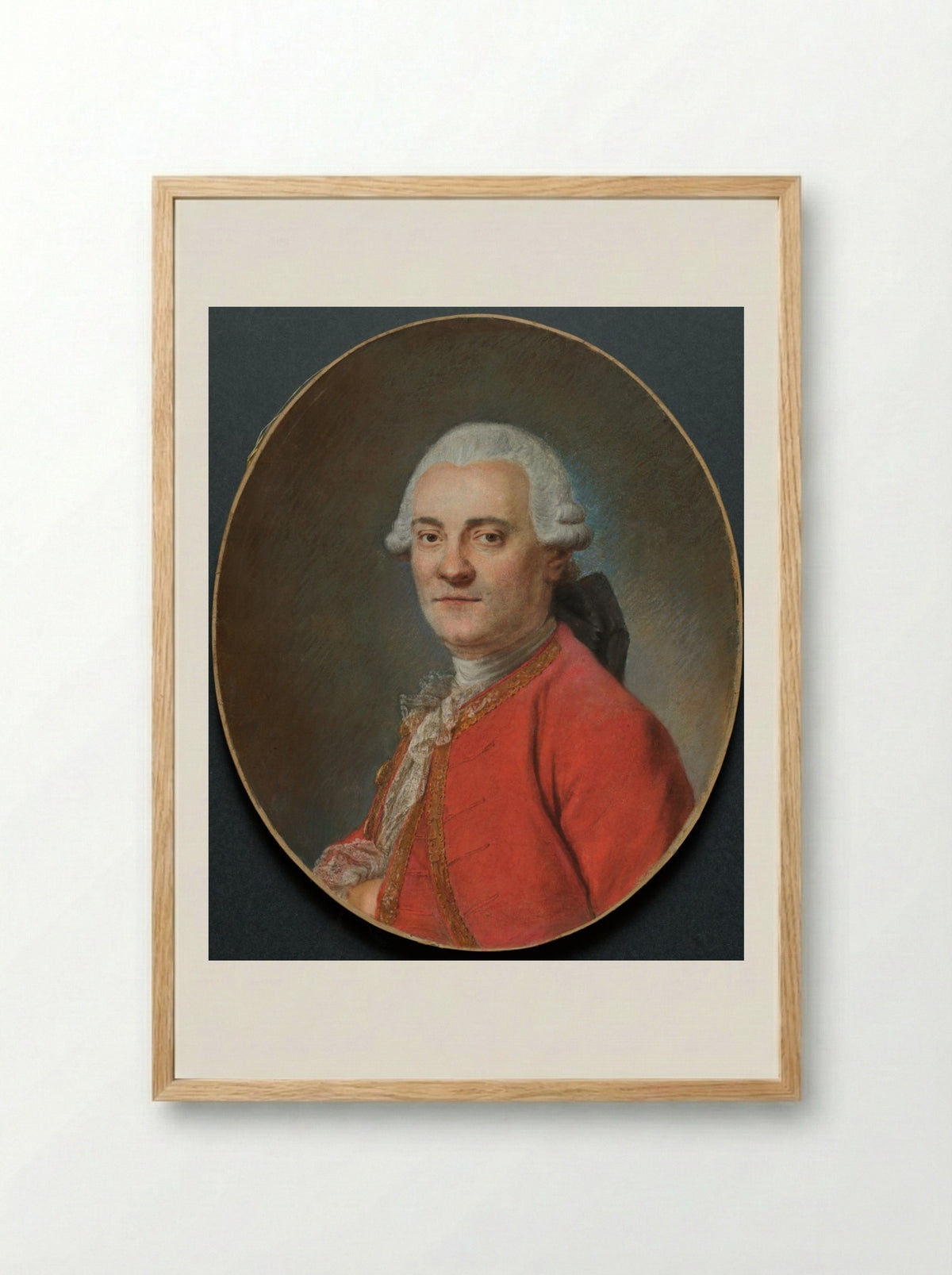 Portrait of a Man - Maurice Quentin de La Tour - Framed Print Wood