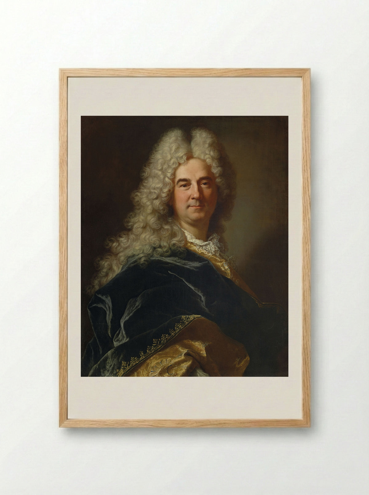 Portrait of a Man - Hyacinthe Rigaud - Framed Print Wood