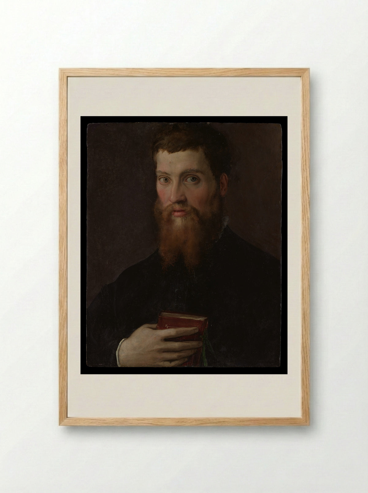 Portrait of a Man - Francesco Salviati - Framed Print Wood