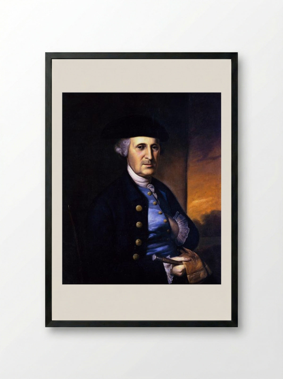 Portrait of a Maryland Gentleman - Charles Willson Peale - Framed Print Black