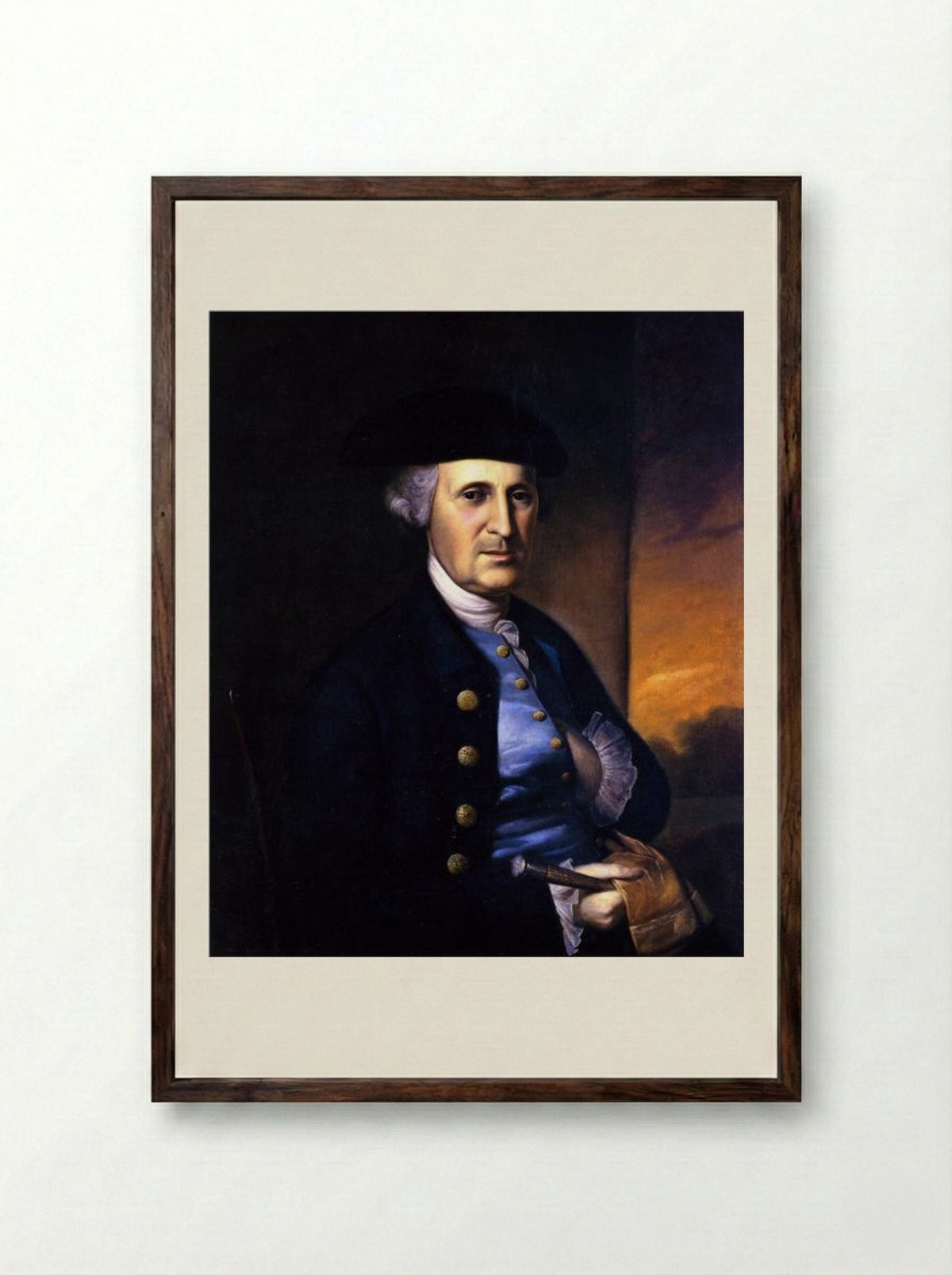 Portrait of a Maryland Gentleman - Charles Willson Peale - Framed Print Dark Wood