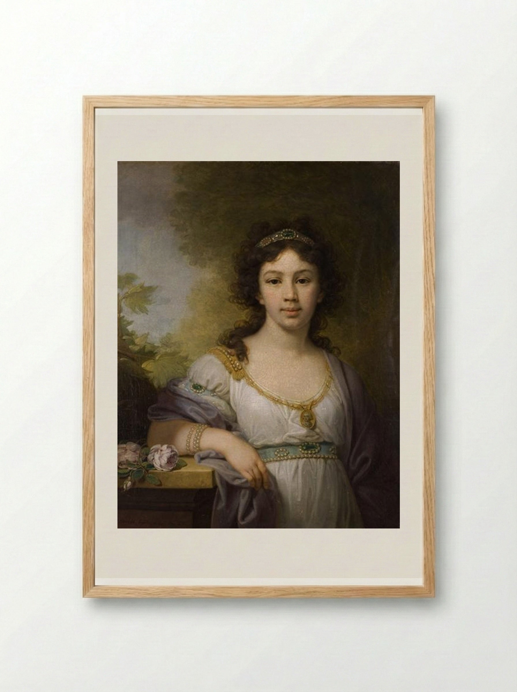 Portrait of a Member of the Chidbov Family - Vladimir Borovikovsky - Framed Print Wood