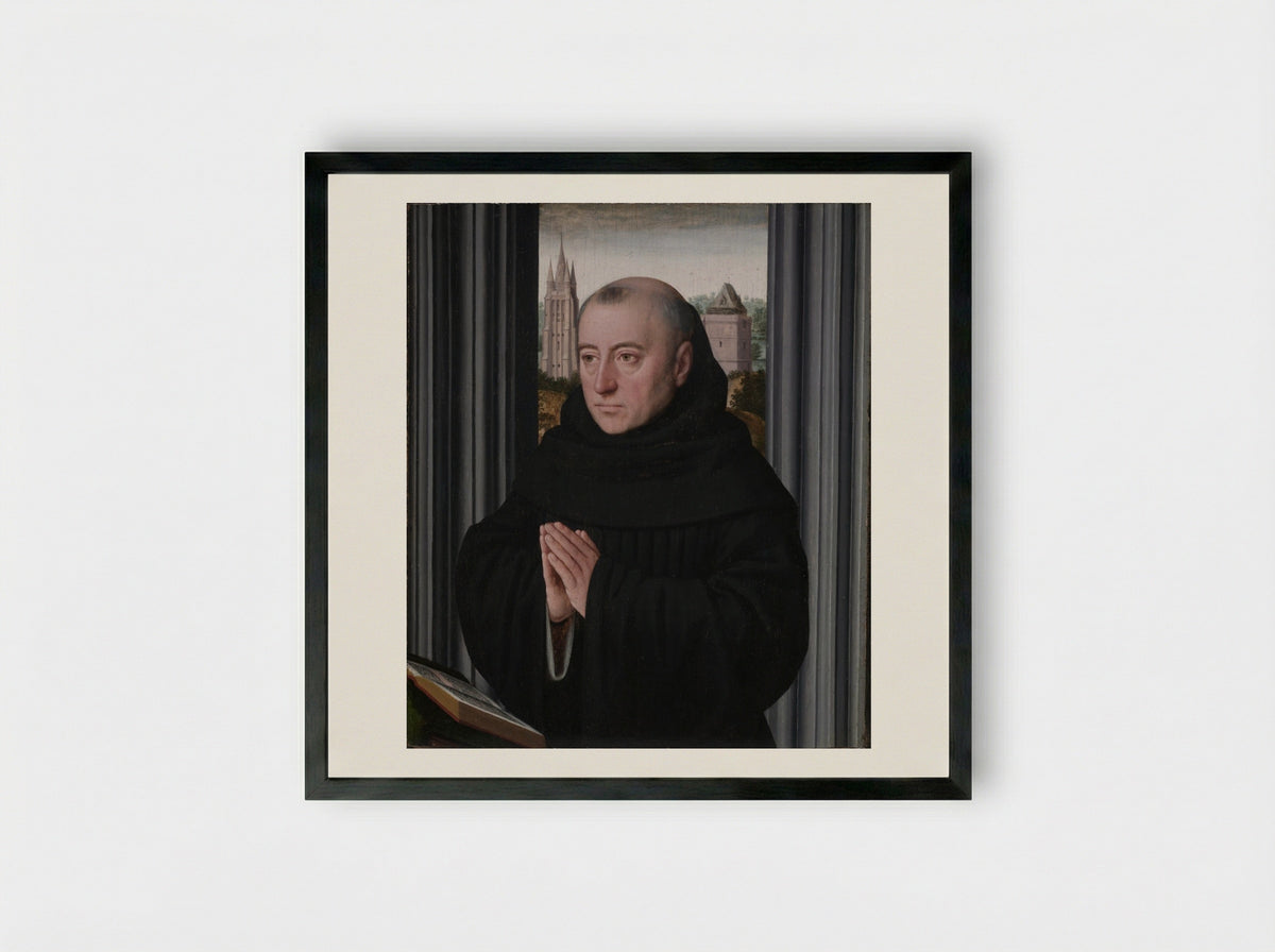 Portrait of a Monk - Gerard David - Framed Print Black