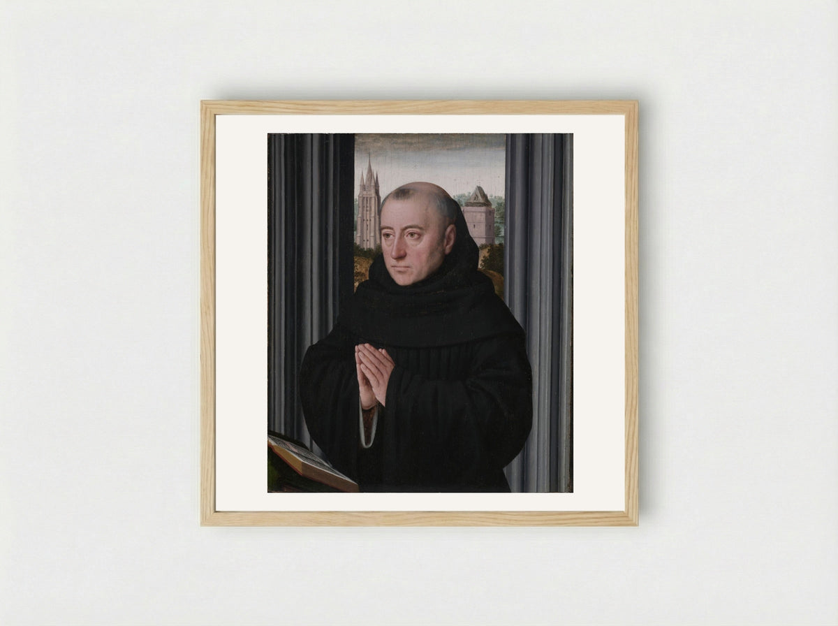Portrait of a Monk - Gerard David - Framed Print Wood