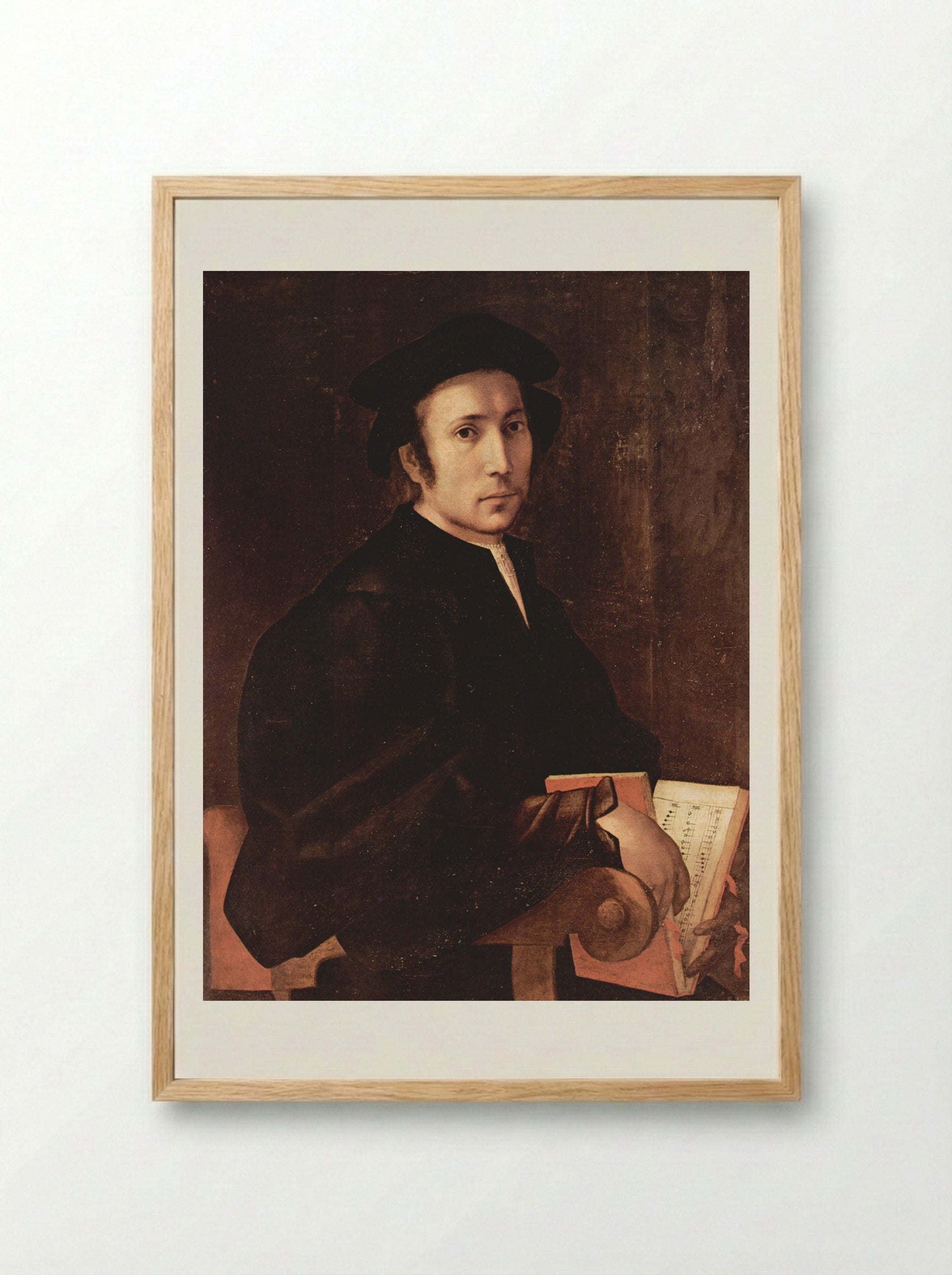 Portrait of a Musician - Jacopo Pontormo - Framed Print Wood