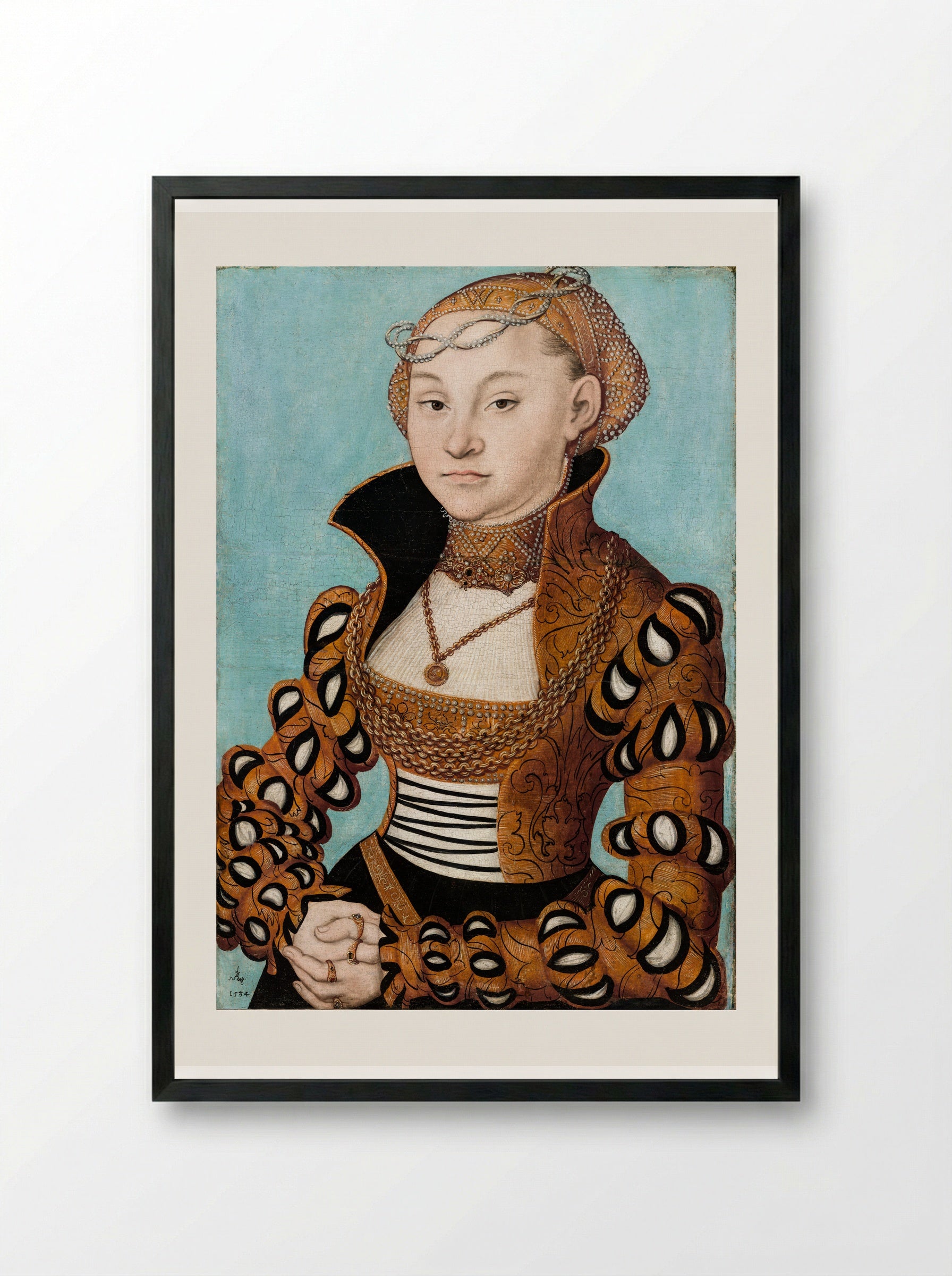 Portrait of a Noblewoman - Lucas Cranach the Elder - Framed Print Black