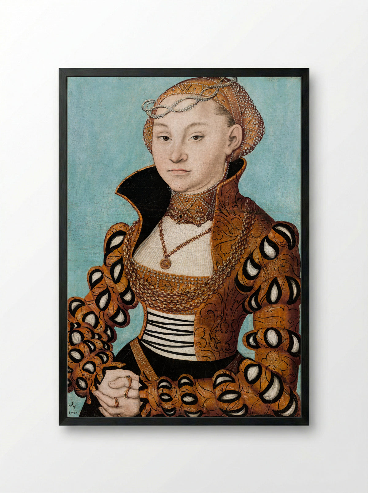 Portrait of a Noblewoman - Lucas Cranach the Elder - Framed Print Black