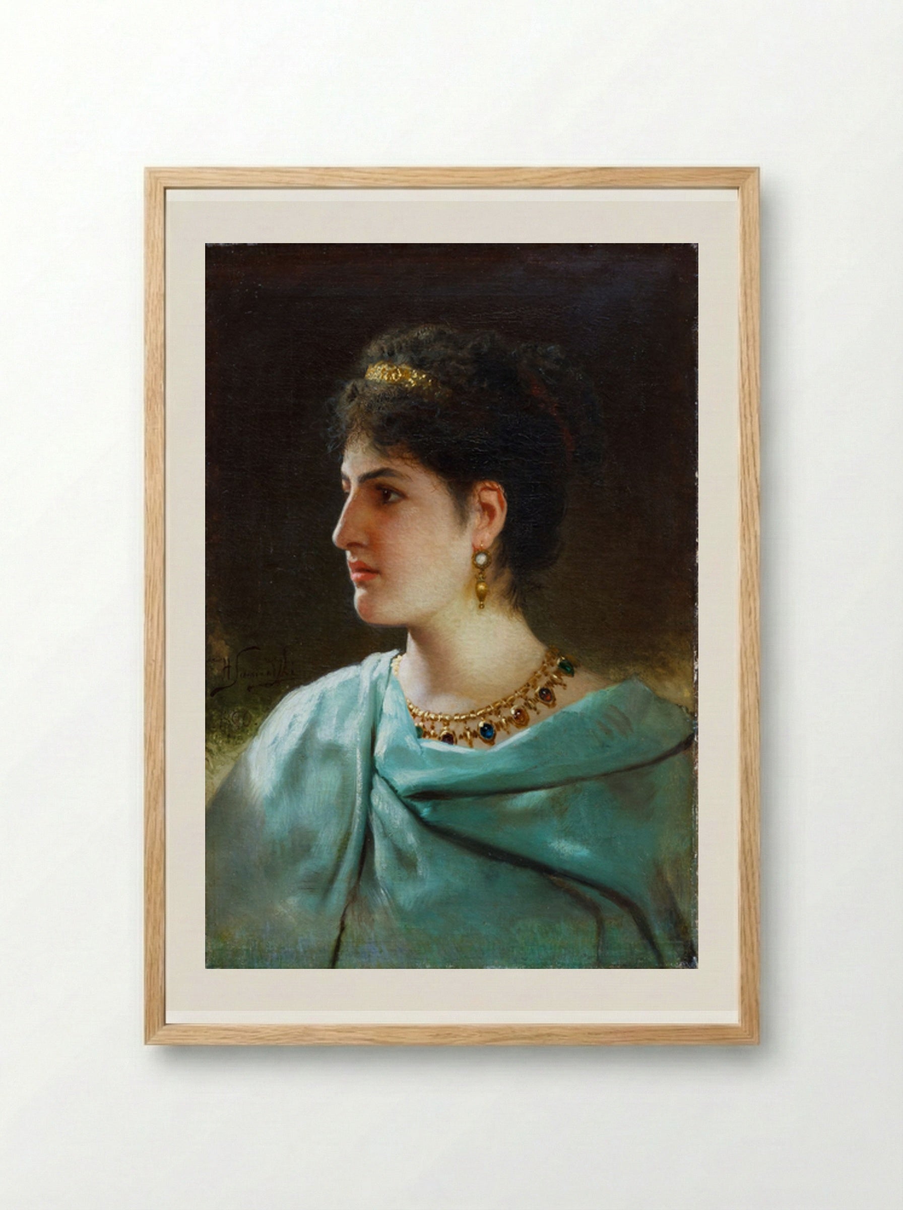 Portrait of a Roman Woman - Henryk Siemiradzki - Framed Print Wood