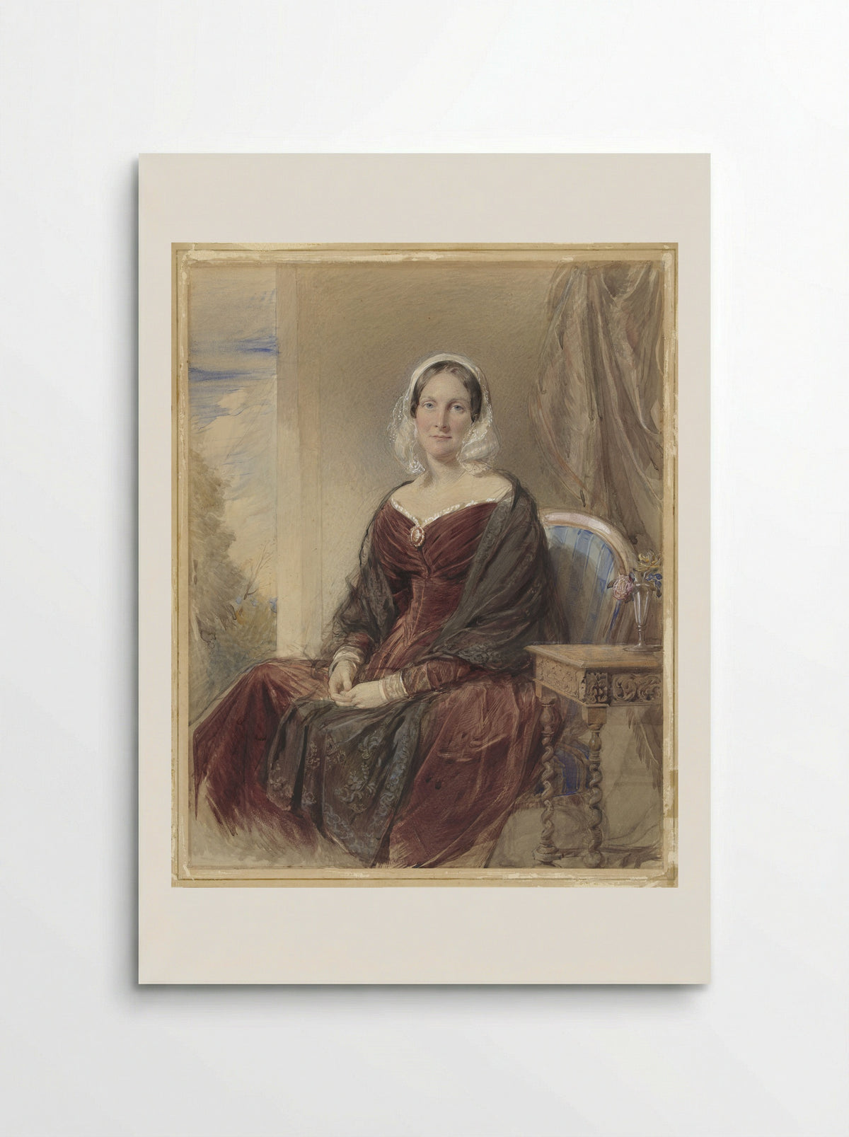 Portrait of a Seated Lady by a Window - George Richmond - Poster