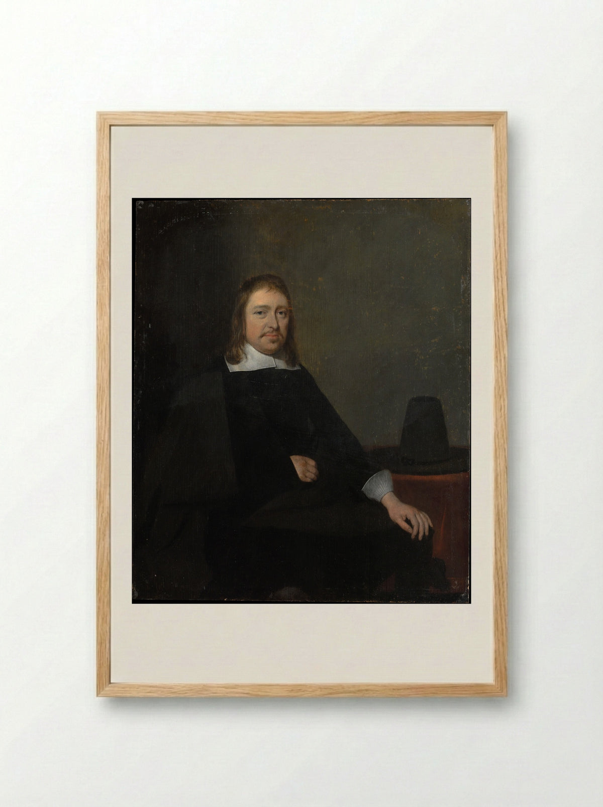 Portrait of a Seated Man - Gerard ter Borch the Younger - Framed Print Wood