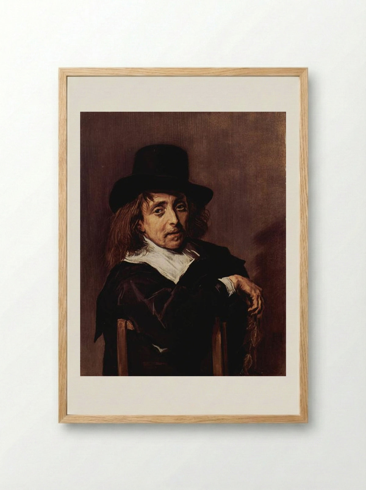 Portrait of a Seated Man - Frans Hals - Framed Print Wood