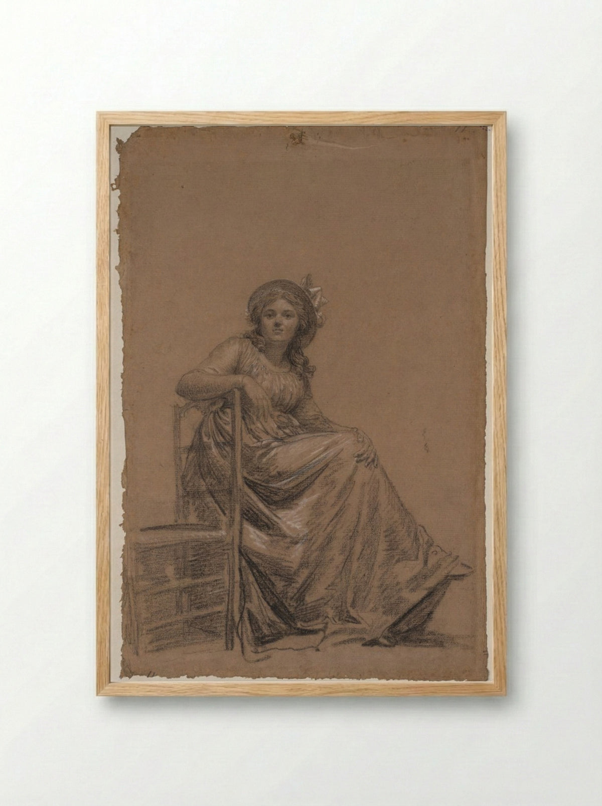 Portrait of a Seated Woman - François-André Vincent - Framed Print Wood