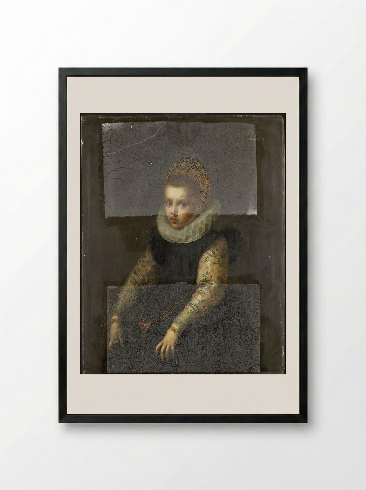 Portrait of a Sister of Catharina Fourmenois - Gortzius Geldorp - Framed Print Black