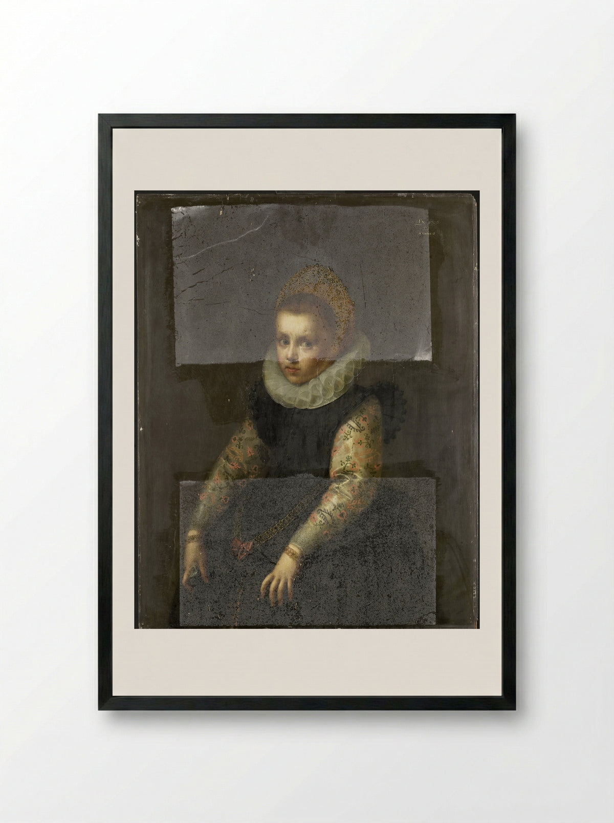 Portrait of a Sister of Catharina Fourmenois - Gortzius Geldorp - Framed Print Black
