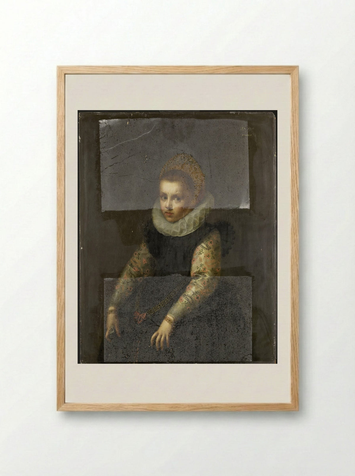 Portrait of a Sister of Catharina Fourmenois - Gortzius Geldorp - Framed Print Wood