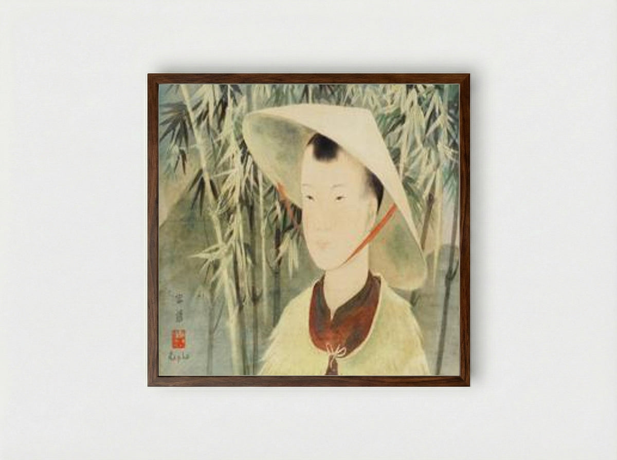 Portrait of a Vietnamese Boy - Le Pho - Framed Print Dark Wood