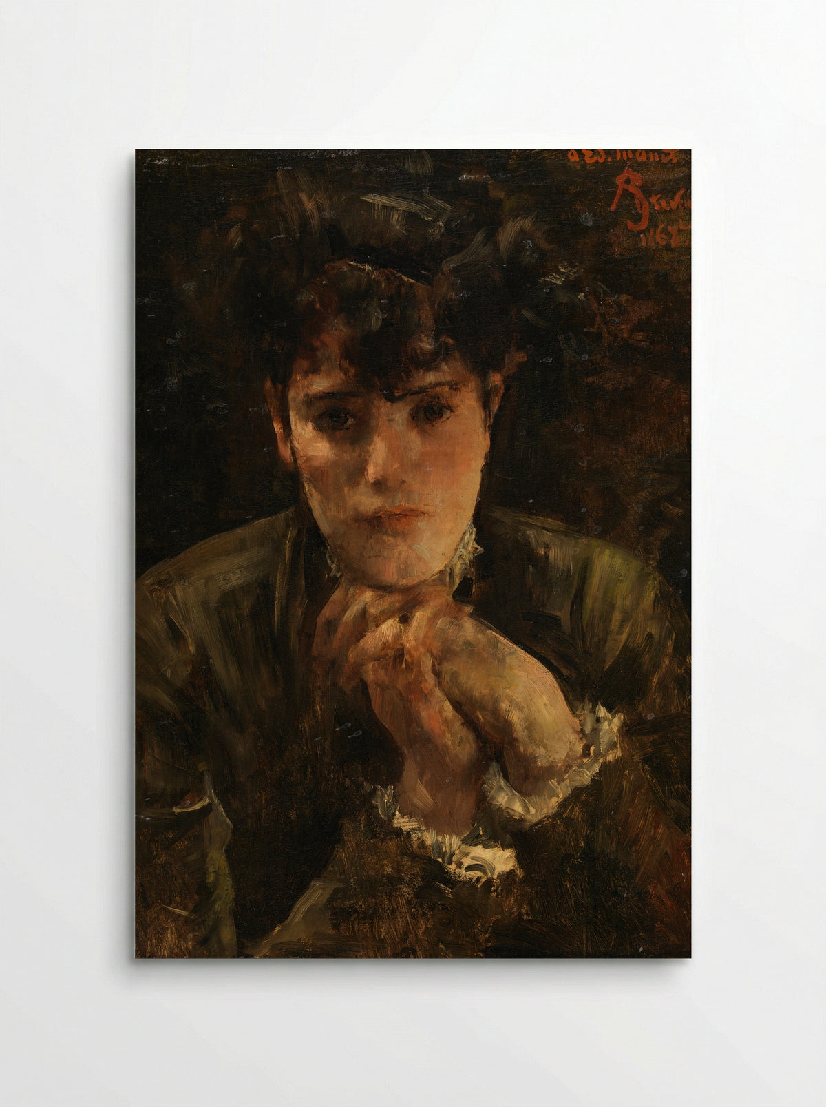 Portrait of a Woman (Dedication to Edouard Manet) - Alfred Stevens - Poster